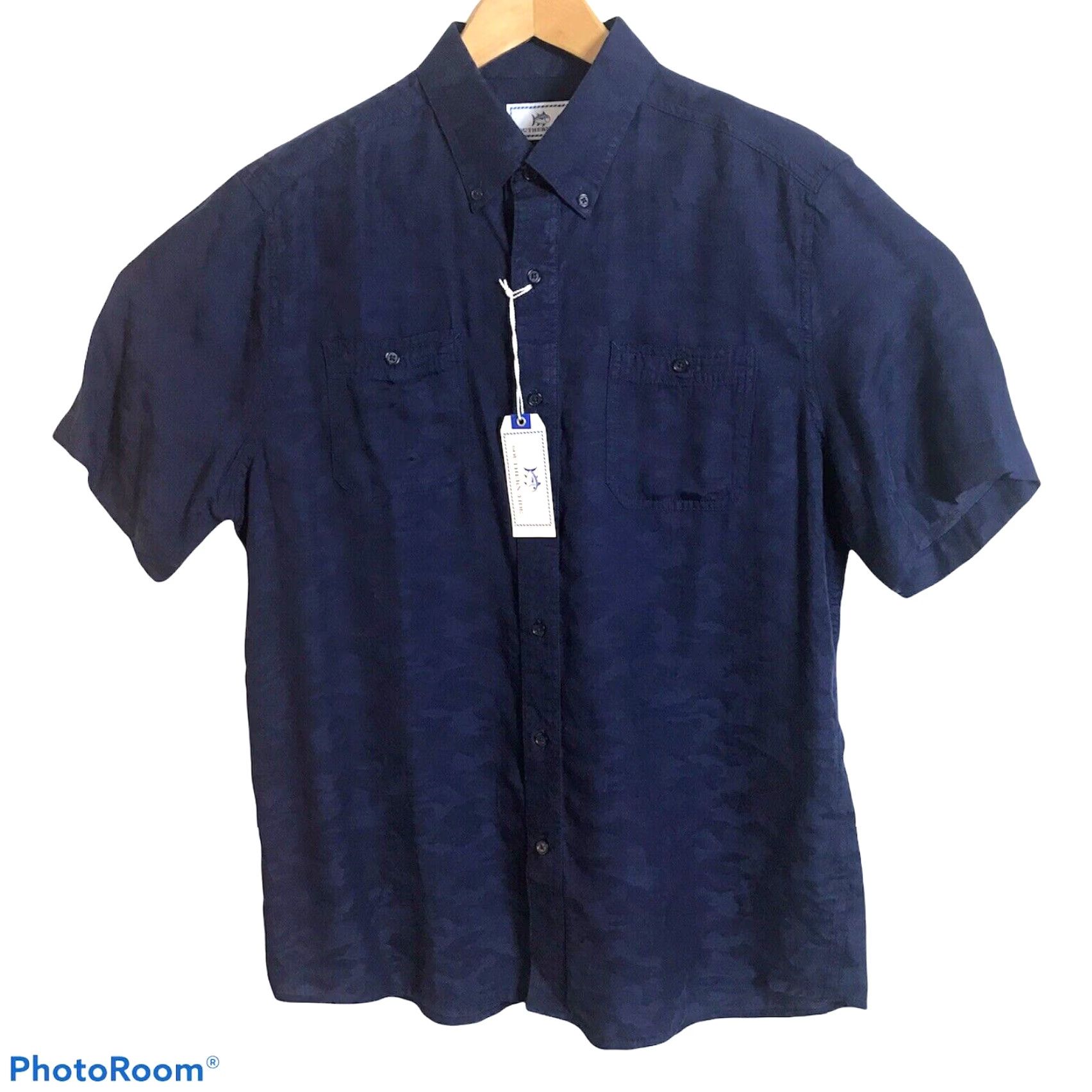 Southern Tide Southern Tide Shirt Mens Large Dock CAMO PRINT Button Up True Navy NEW Size US L / EU 52-54 / 3 - 3 Thumbnail