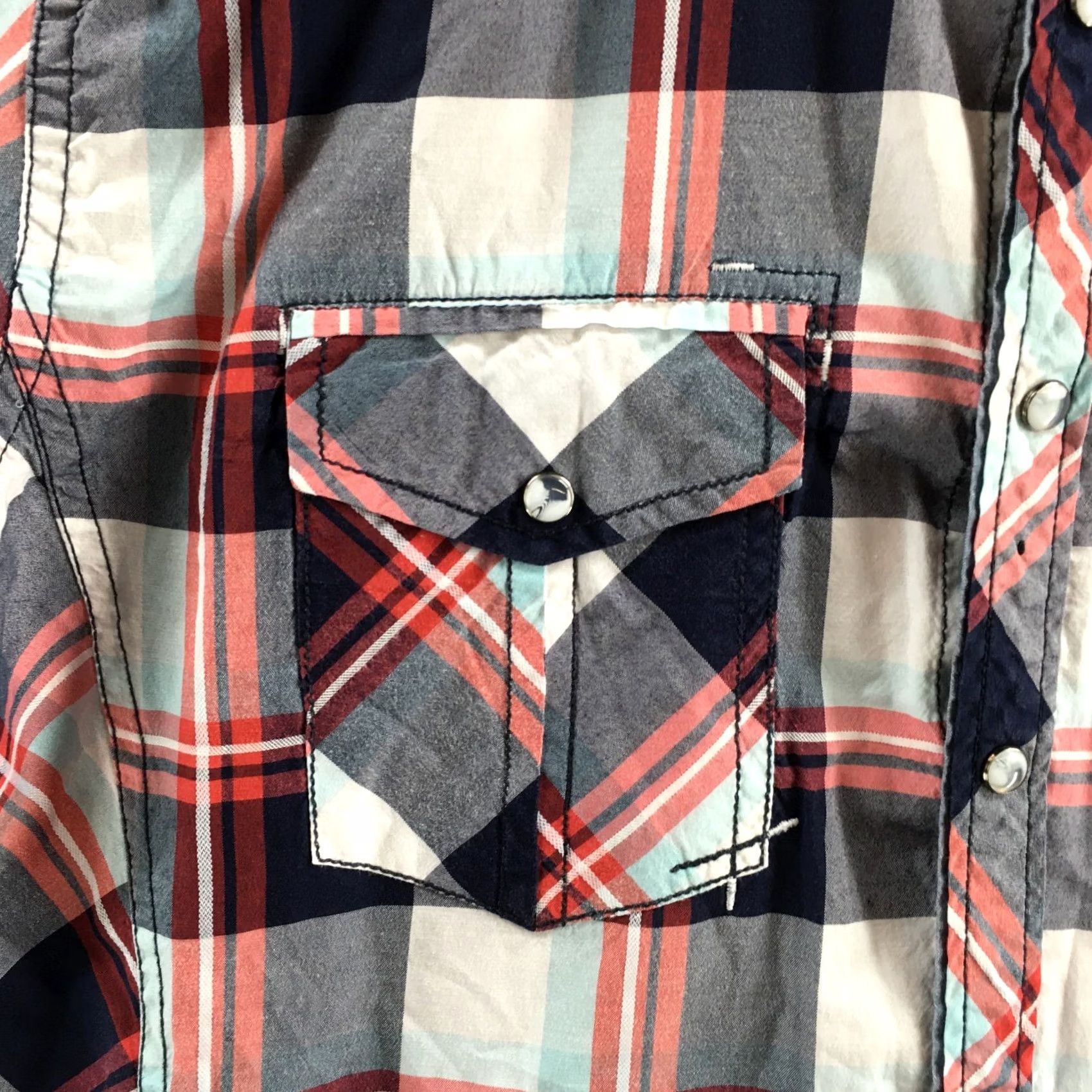 BKE BKE Shirt Mens L Athletic Fit Red Plaid Short Sleeve Button Front Top Size US L / EU 52-54 / 3 - 4 Thumbnail
