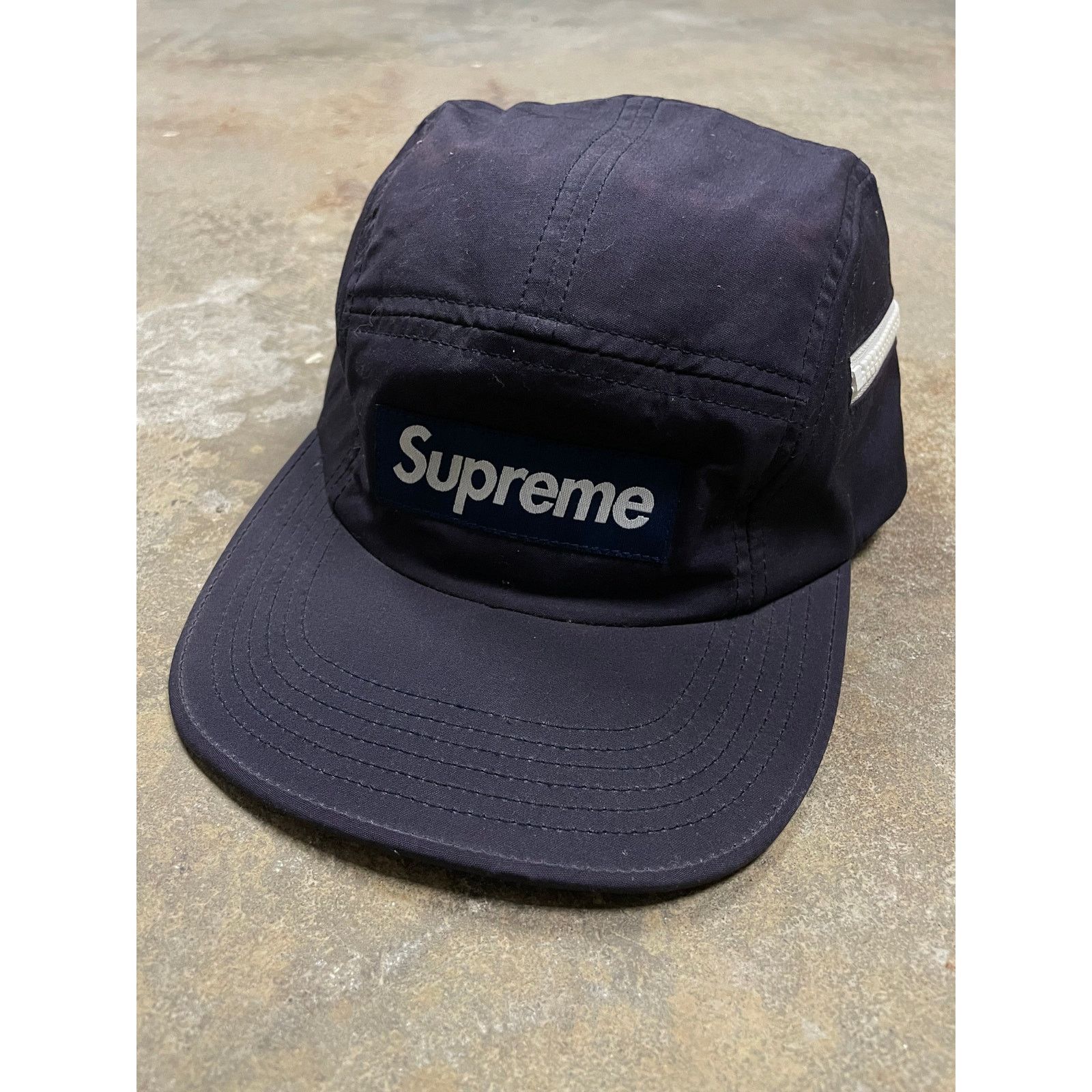 Supreme Supreme Zip Cap Navy White Used OS Size ONE SIZE - 1 Thumbnail