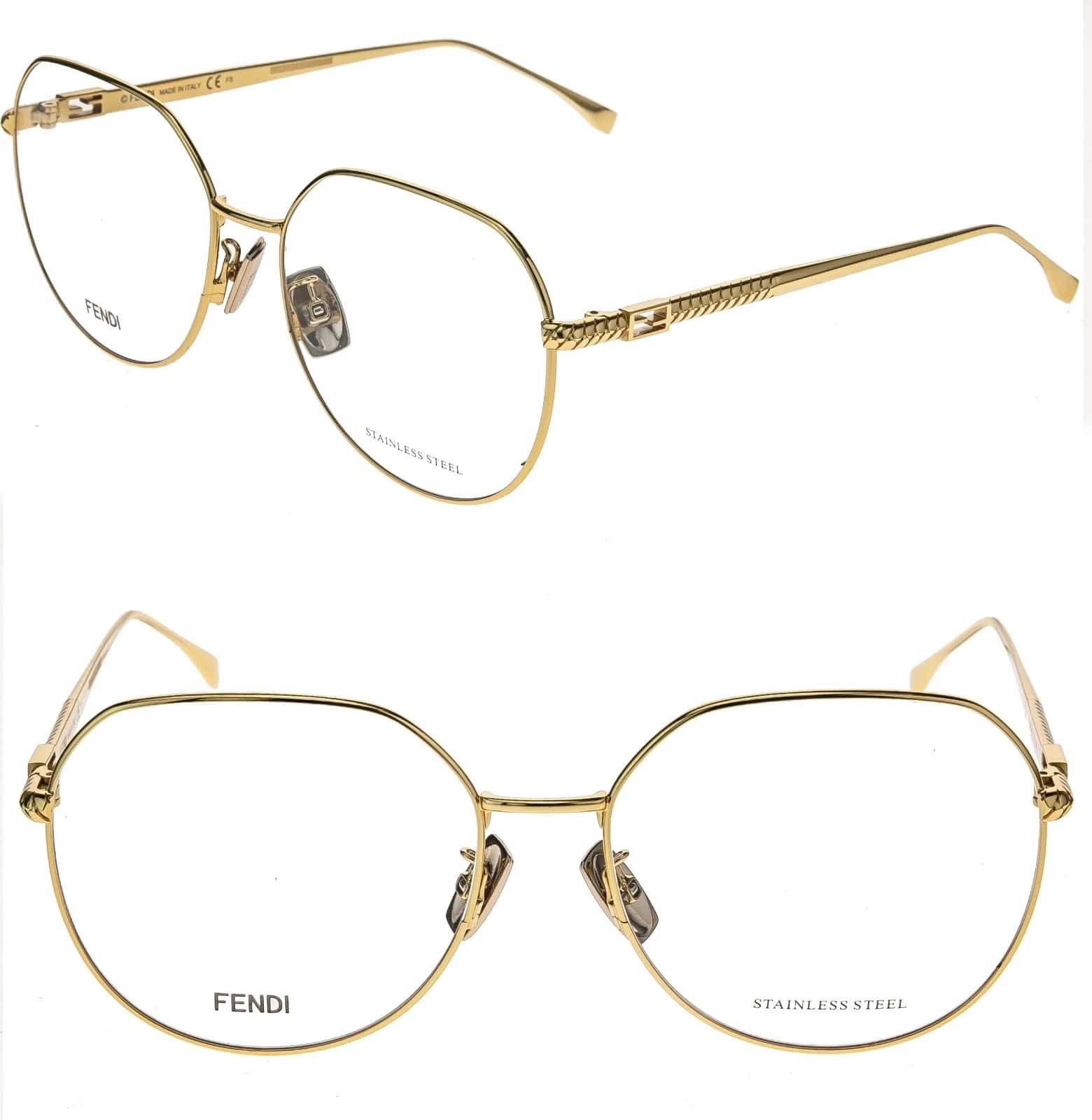 Fendi FENDI FF0454F BAGUETTE 0454 Gold Retro Eyeglasses Optical Size ONE SIZE - 1 Thumbnail