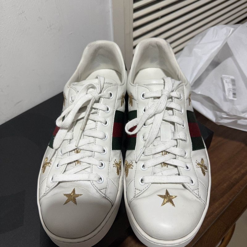 Gucci Gucci Ace Leather Bee Embroidered Sneakers - Size US 8.5 / EU 41-42 - 2 Thumbnail