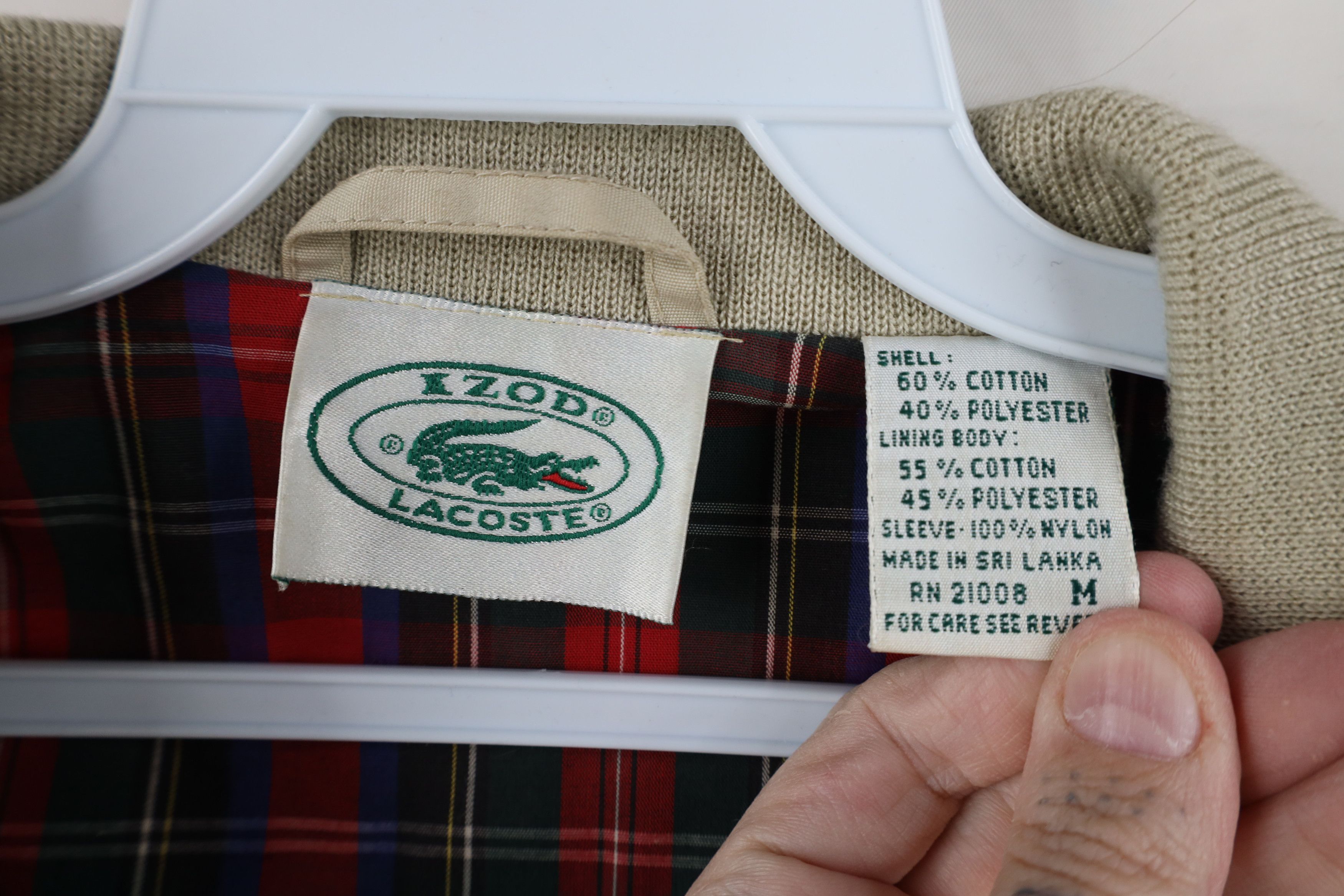 Lacoste Vintage 80s Izod Lacoste Racer Bomber Jacket Beige Khaki Size US M / EU 48-50 / 2 - 11 Thumbnail