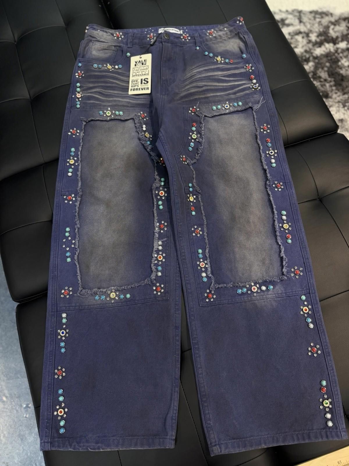 Vale Valley Baggy Denim Blue Jeans Size 30 (NEW) Authentic Pants Size US 30 / EU 46 - 3 Thumbnail