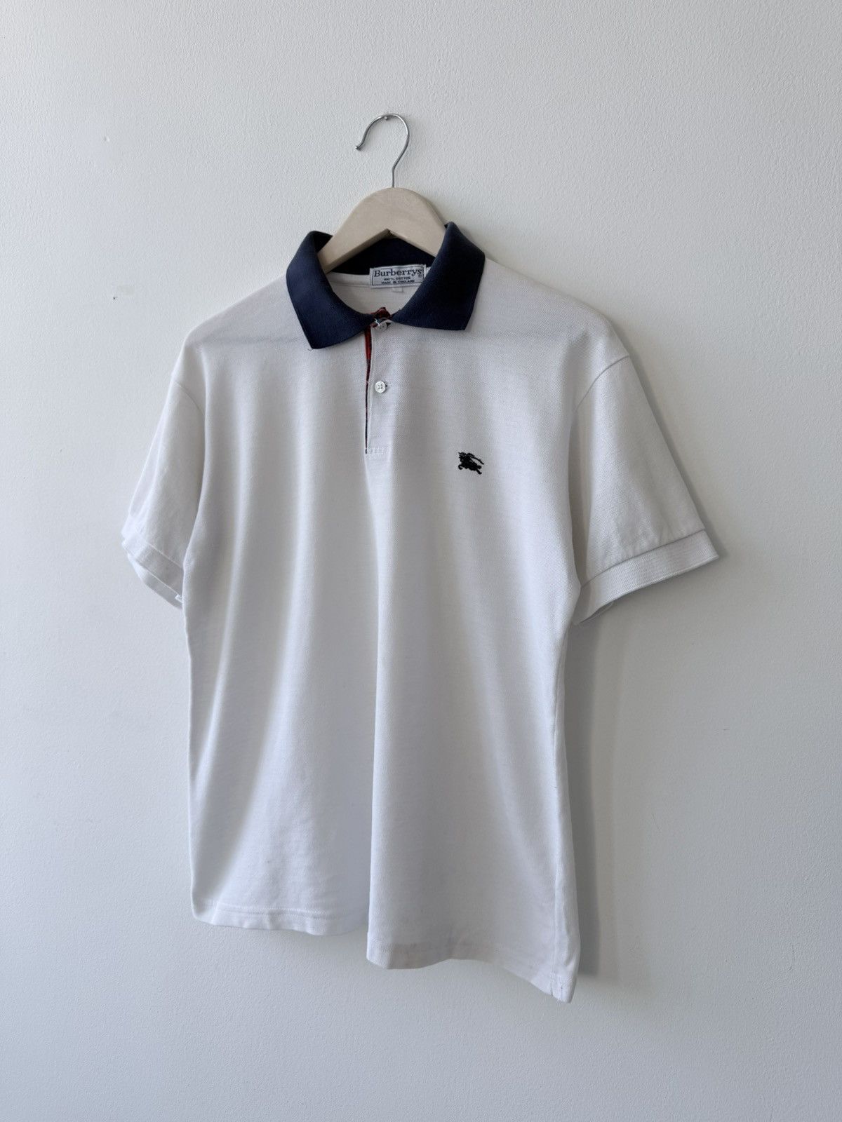Burberry Burberrys Vintage White Polo Shirt 90s Size US L / EU 52-54 / 3 - 2 Thumbnail
