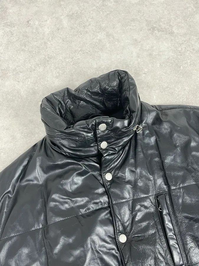 Armani 1990s Armani Black Leather Puffer Jacket Size US L / EU 52-54 / 3 - 5 Thumbnail