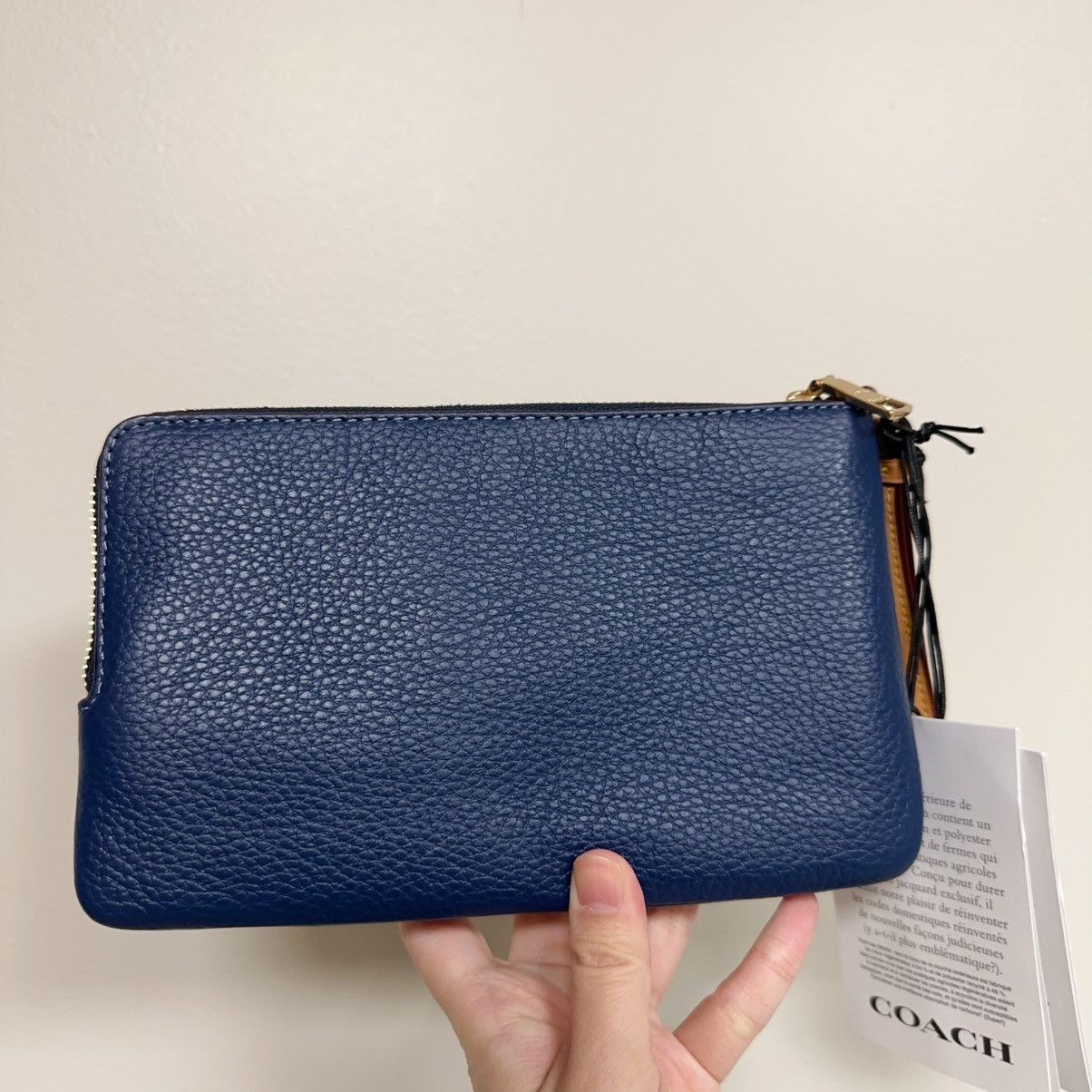 NEW LIMITED Coach Double Zip Wallet In Signature Denim cz321