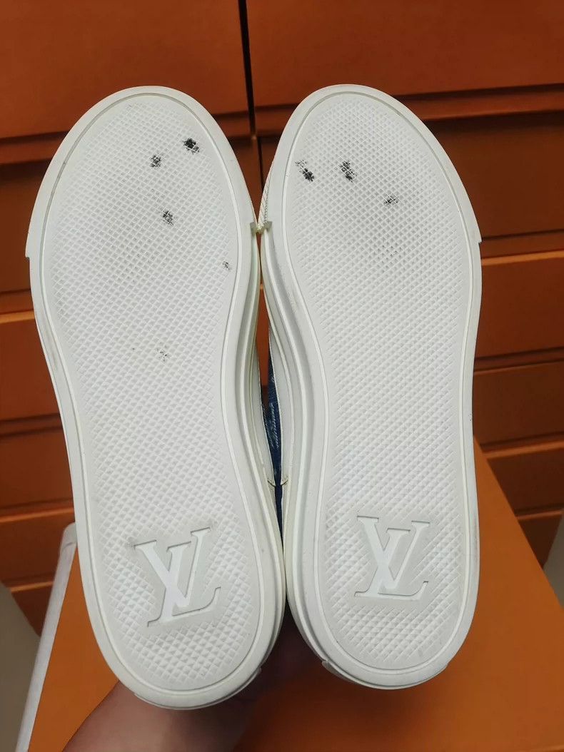 Louis Vuitton LV Denim Blue Lace-Up Sneakers for Women-2507 Size US 5 / IT 35 - 9 Thumbnail