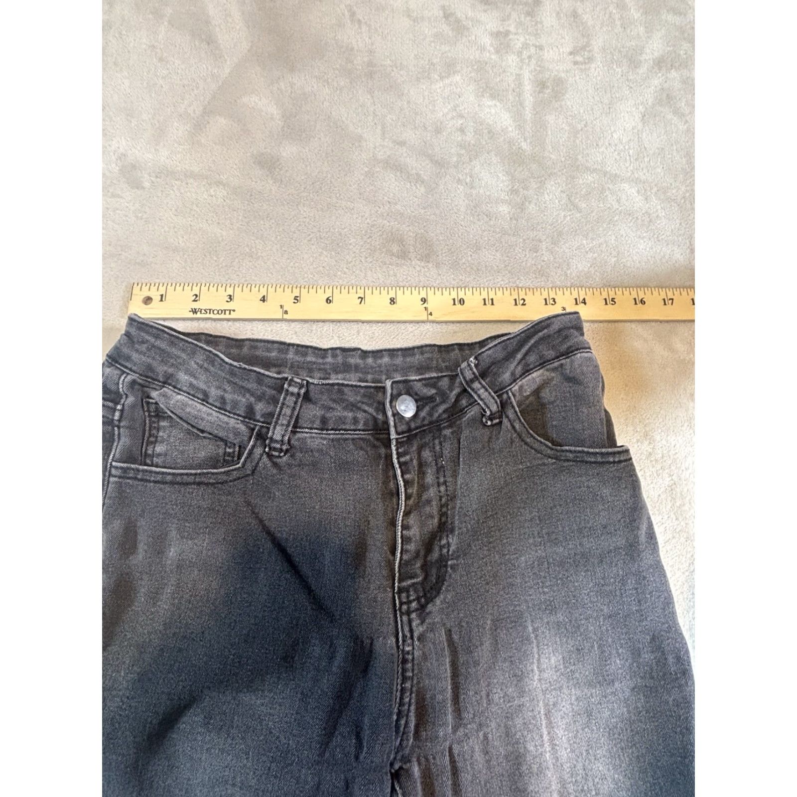 Vintage Women's Black High Rise Bootcut Jeans Stretchy Size M Size 32" / US 10 / IT 46 - 4 Thumbnail