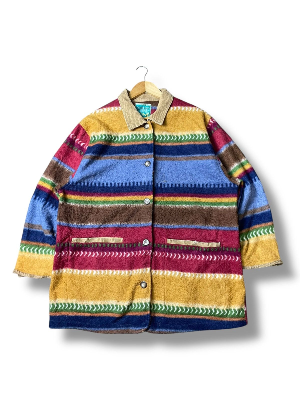Japanese Brand × Vintage Climate Zone Brand Abstract Pattern Wool Jacket (113) Size US M / EU 48-50 / 2 - 1 Thumbnail