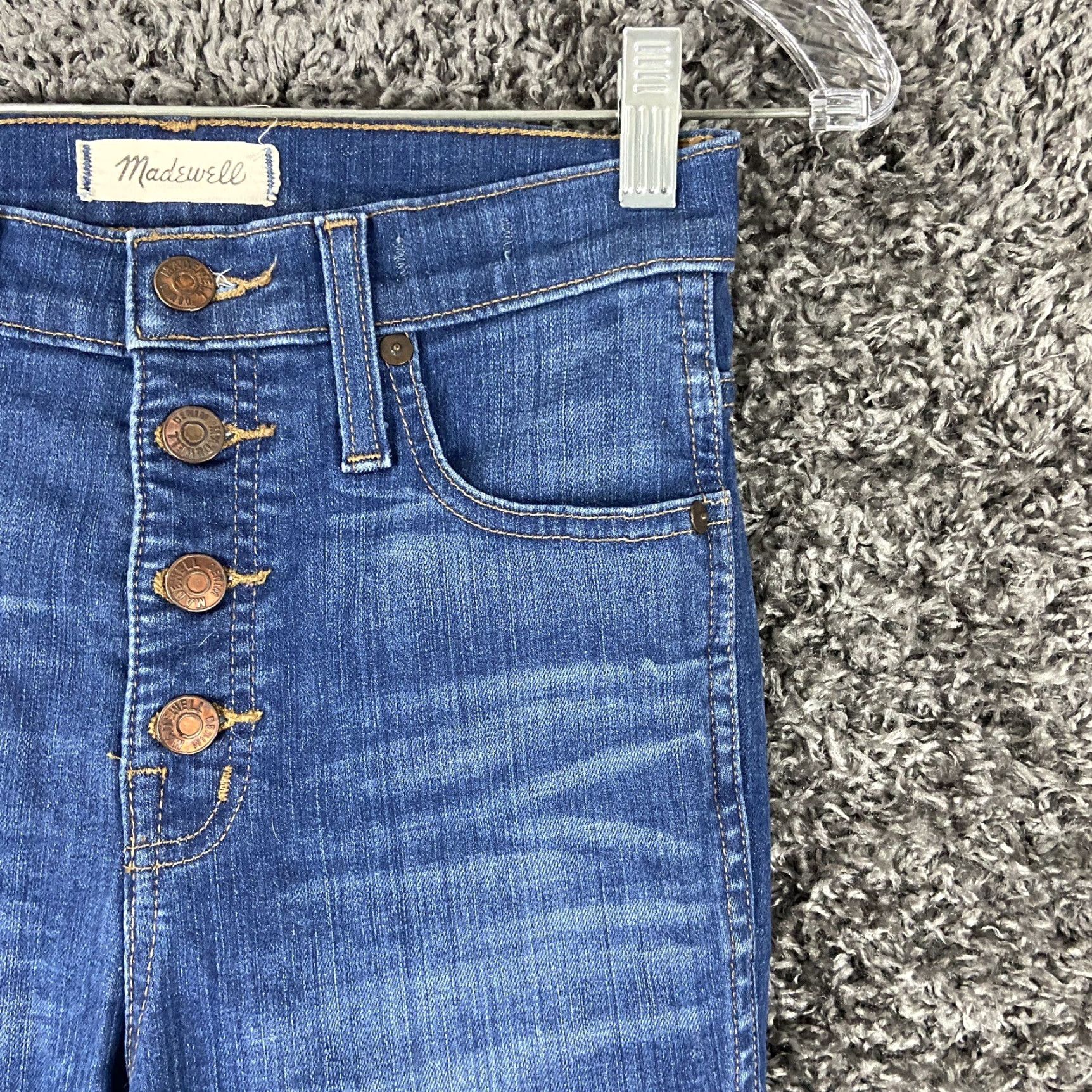 Madewell Madewell 10” High Riser Skinny Skinny Women’s 24 Blue Jeans Distressed Size 42" / US 20 - 4 Thumbnail