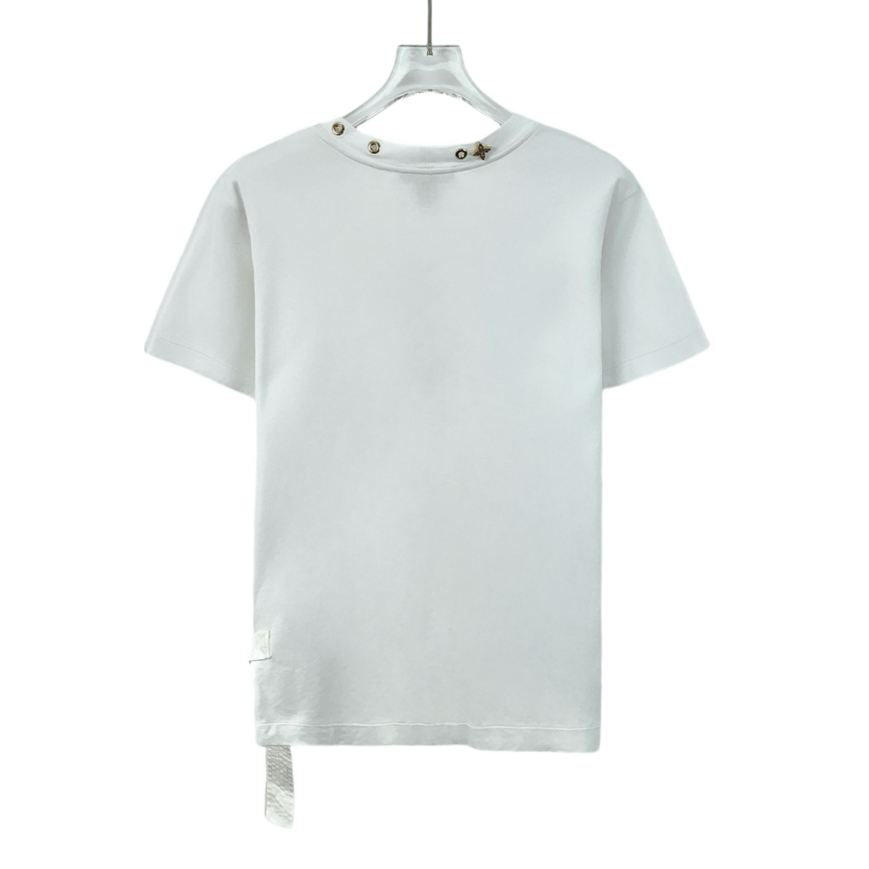 Louis Vuitton LV White Cotton Tee w/ Gold Eyelets & Floral Details Size M / US 6-8 / IT 42-44 - 2 Thumbnail