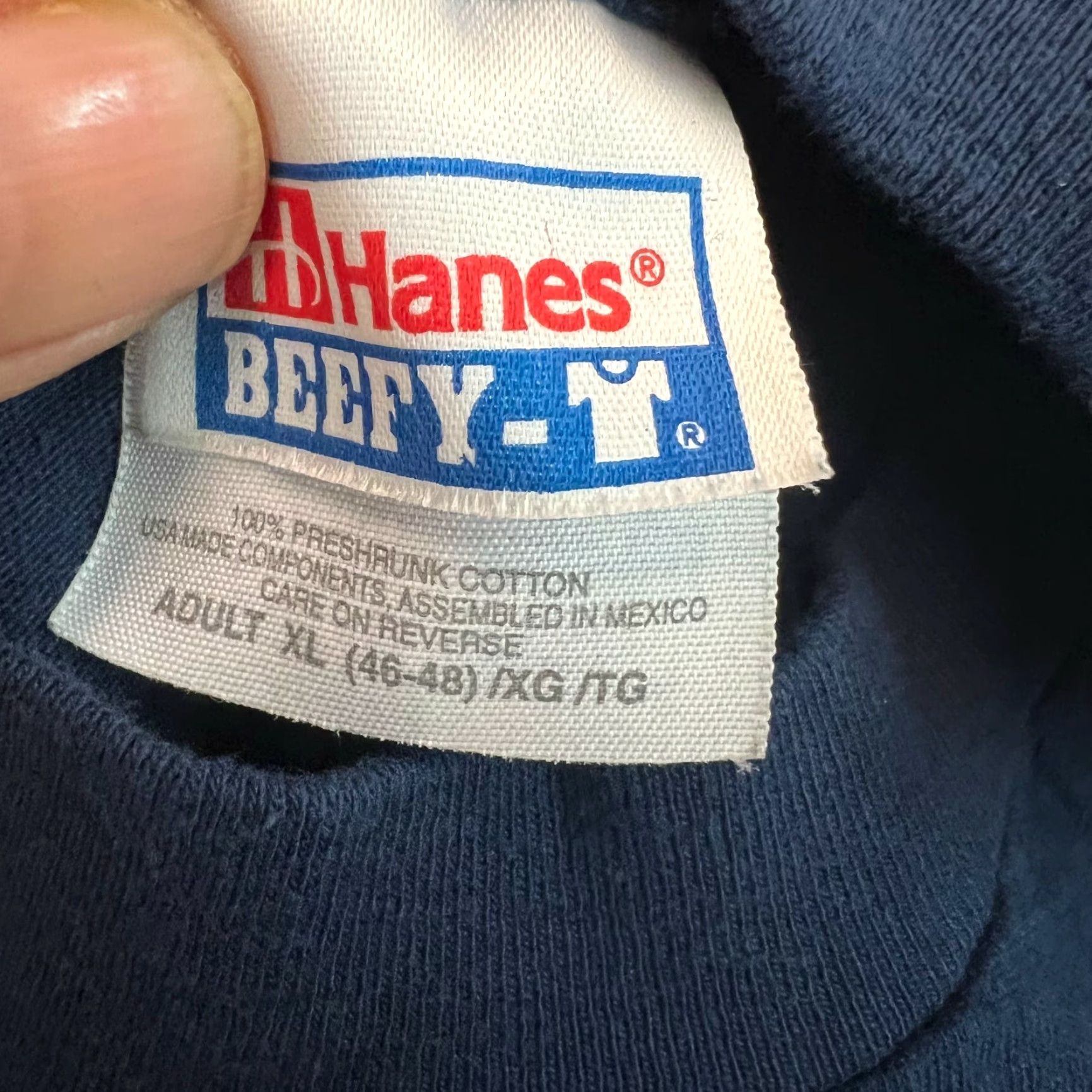 Hanes VINTAGE Hanes Beefy-T Wisconsin Harley Owners Group State Rally 2000 T-Shirt XL Blue Graphic Regular Fit Mens Size US XL / EU 56 / 4 - 5 Thumbnail