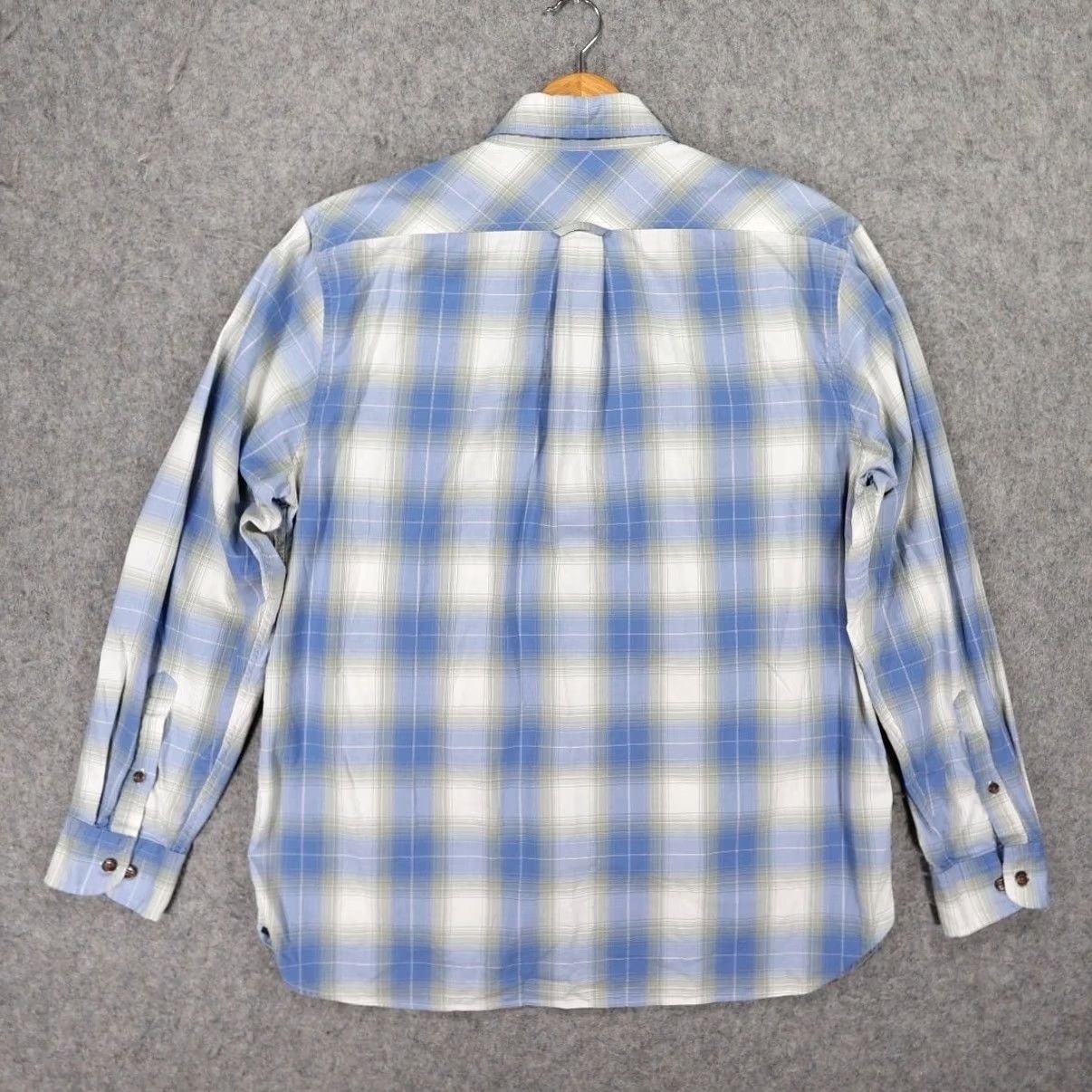Lands' End Lands' End Mens L Blue Plaid Flannel Button Down Shirt Traditional Fit Size US L / EU 52-54 / 3 - 3 Thumbnail