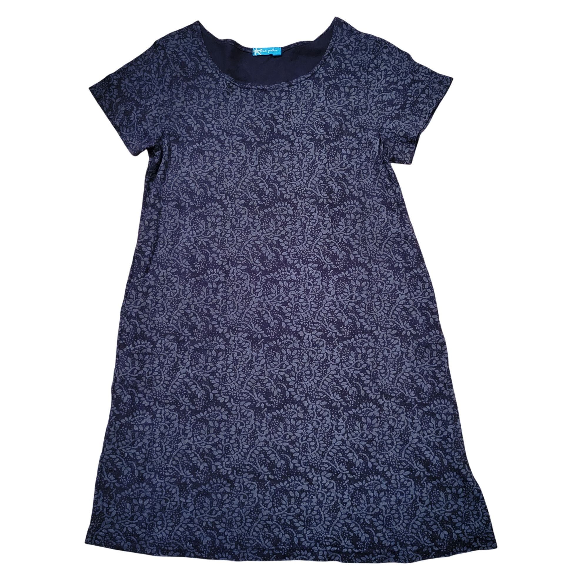 Other Fresh Produce S Floral Navy Blue Shift T Shirt Dress USA Poc Size S / US 4 / IT 40 - 1 Thumbnail