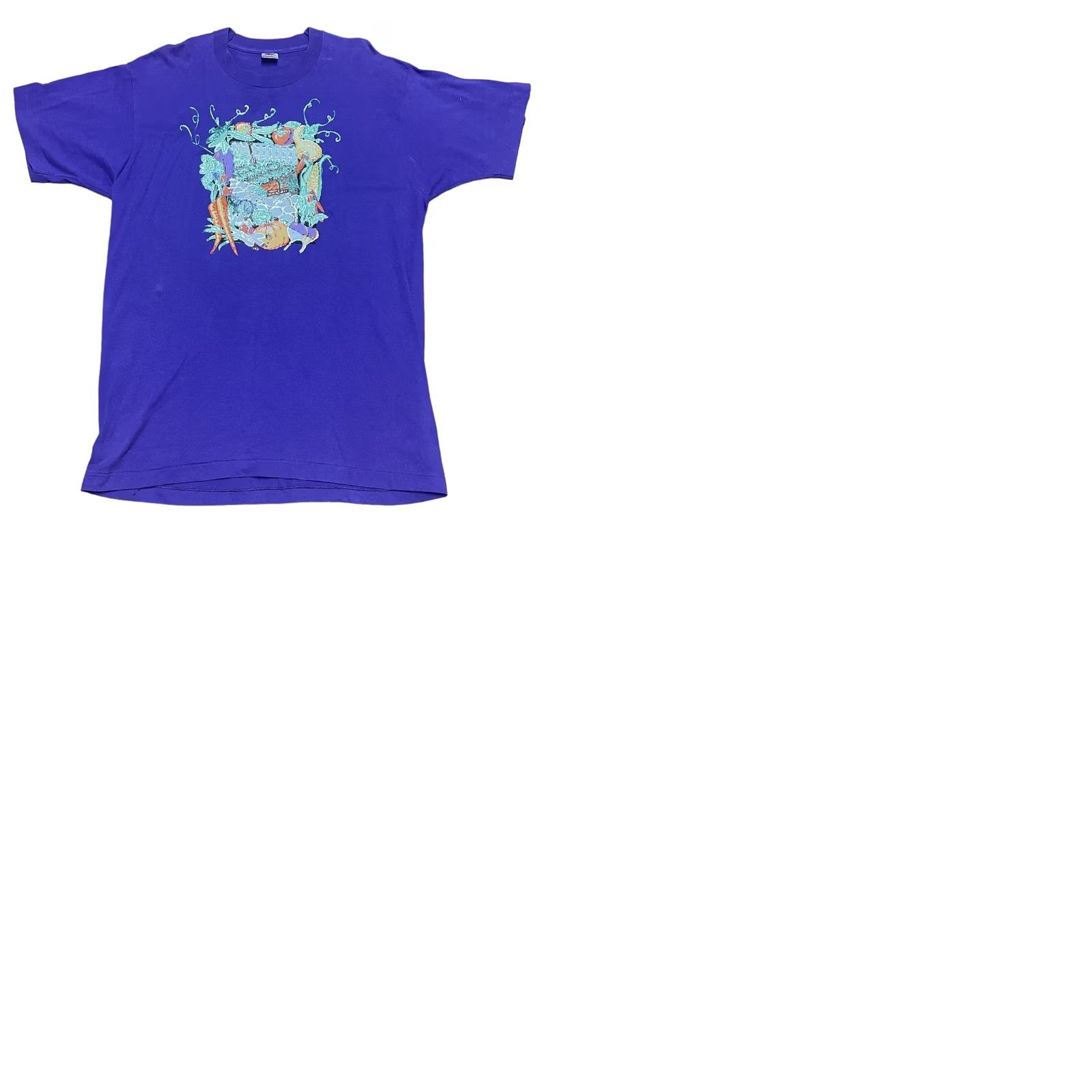 Hanes VINTAGE Hanes Purple Puffy Paint Fall T-Shirt Short Sleeve XL Made In USA Tee Women’s Size XL Graphic Arts & Crafts 1990s Size XL / US 12-14 / IT 48-50 - 9 Thumbnail