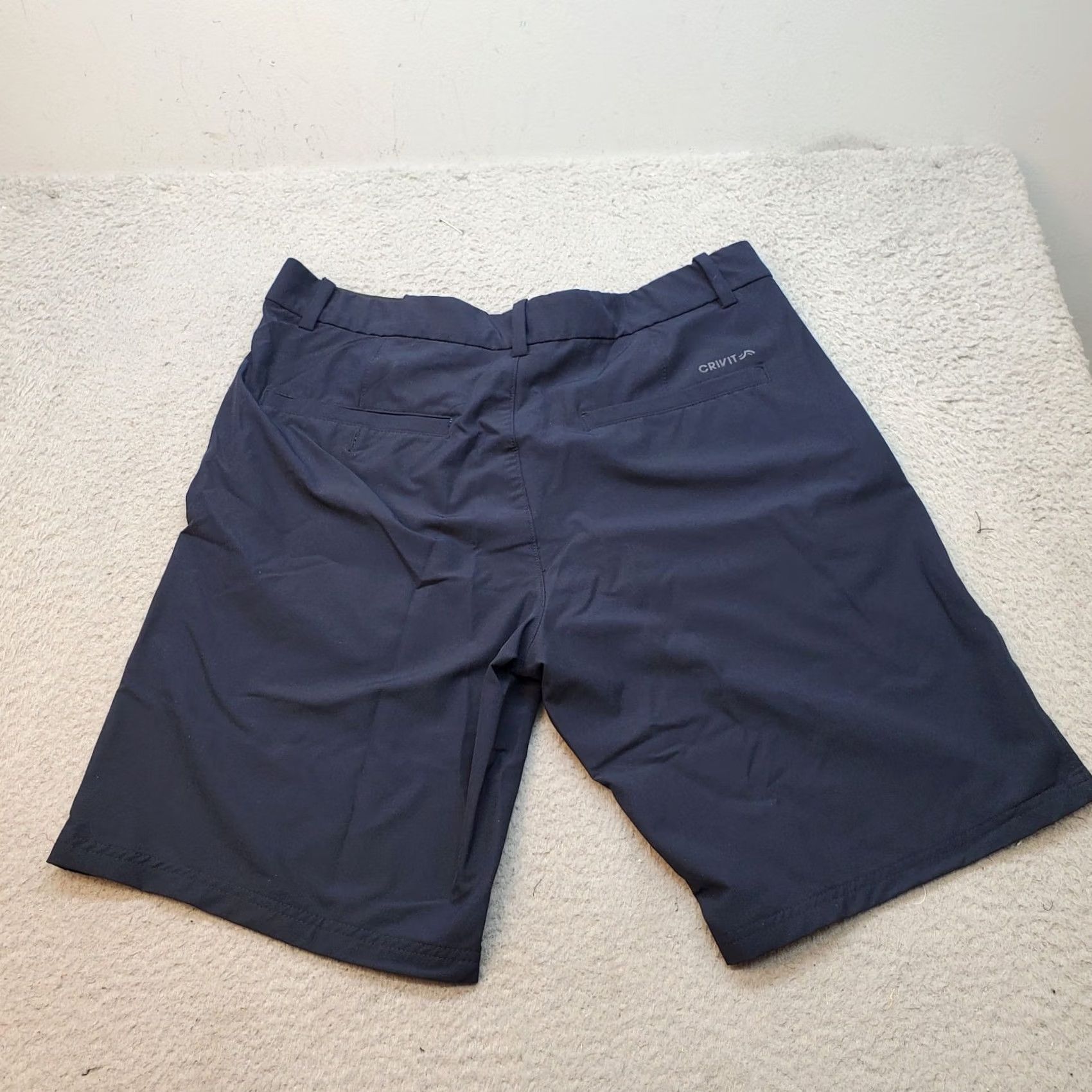 Vintage Crivit Shorts Mens 34 Navy Casual Flat Front Stretch Pockets Belt Loops Size US 34 / EU 50 - 2 Thumbnail