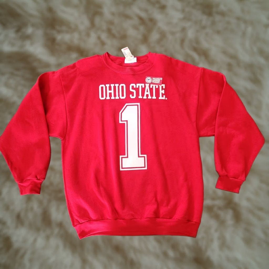 Logo Athletic VINTAGE Logo Athletic Sweatshirt Pullover Mens L Ohio State Buckeyes Red 90s Logo Athletic Mens L Size US L / EU 52-54 / 3 - 1 Thumbnail