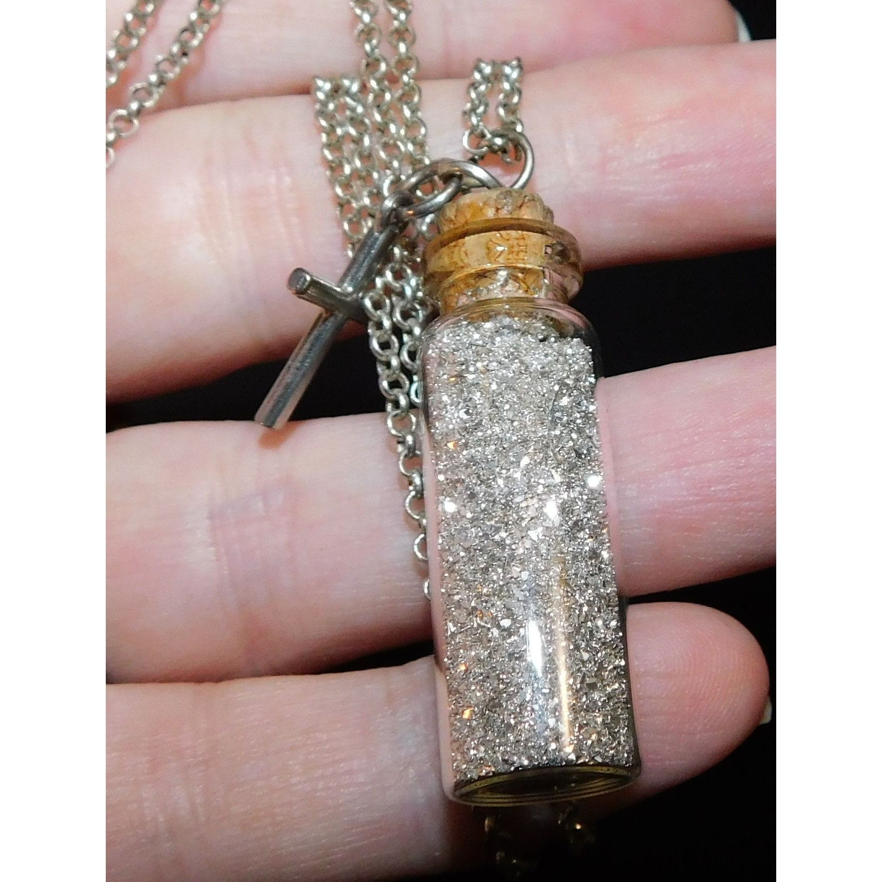 Handmade Handmade Silver Tone Prayer Dust Necklace Size ONE SIZE - 1 Thumbnail