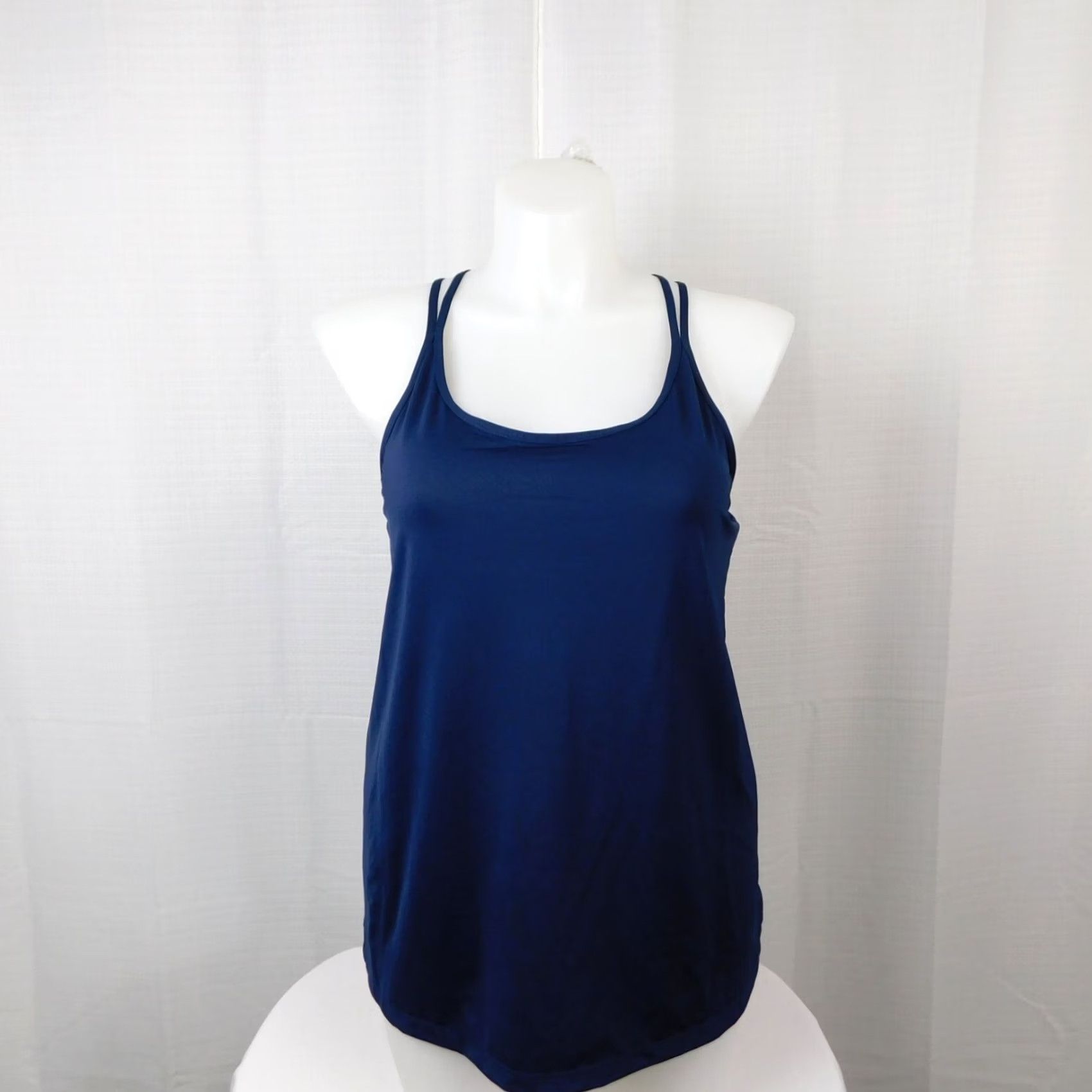Vintage Ideology Top Womens 2XL Blue Active Scoop Neck Strappy Back Tank Indigo Sea Size XXL / US 16-18 / IT 52-54 - 4 Thumbnail