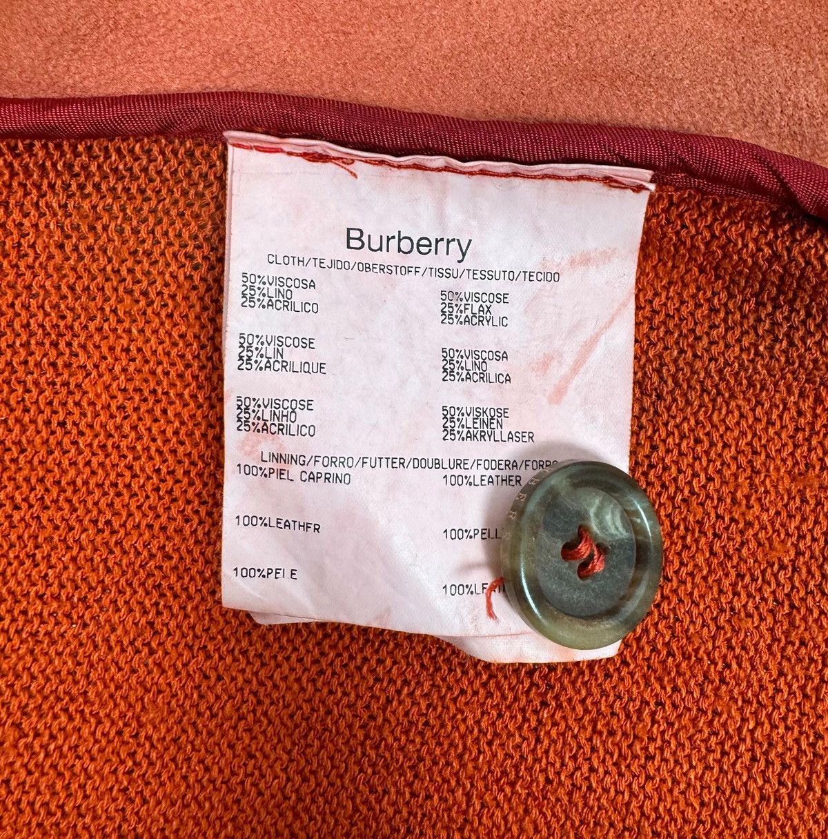 Burberry Burberry Leather Jacket Linen-Viscose Button Up size 42 Size M / US 6-8 / IT 42-44 - 15 Thumbnail