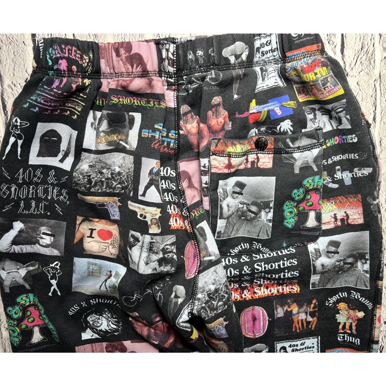 Gloverall RARE 40s & Shorties Jogger Pants S Activewear Elastic Waist Pockets Multicolor Logo Hip Hop Size US 29 - 6 Thumbnail