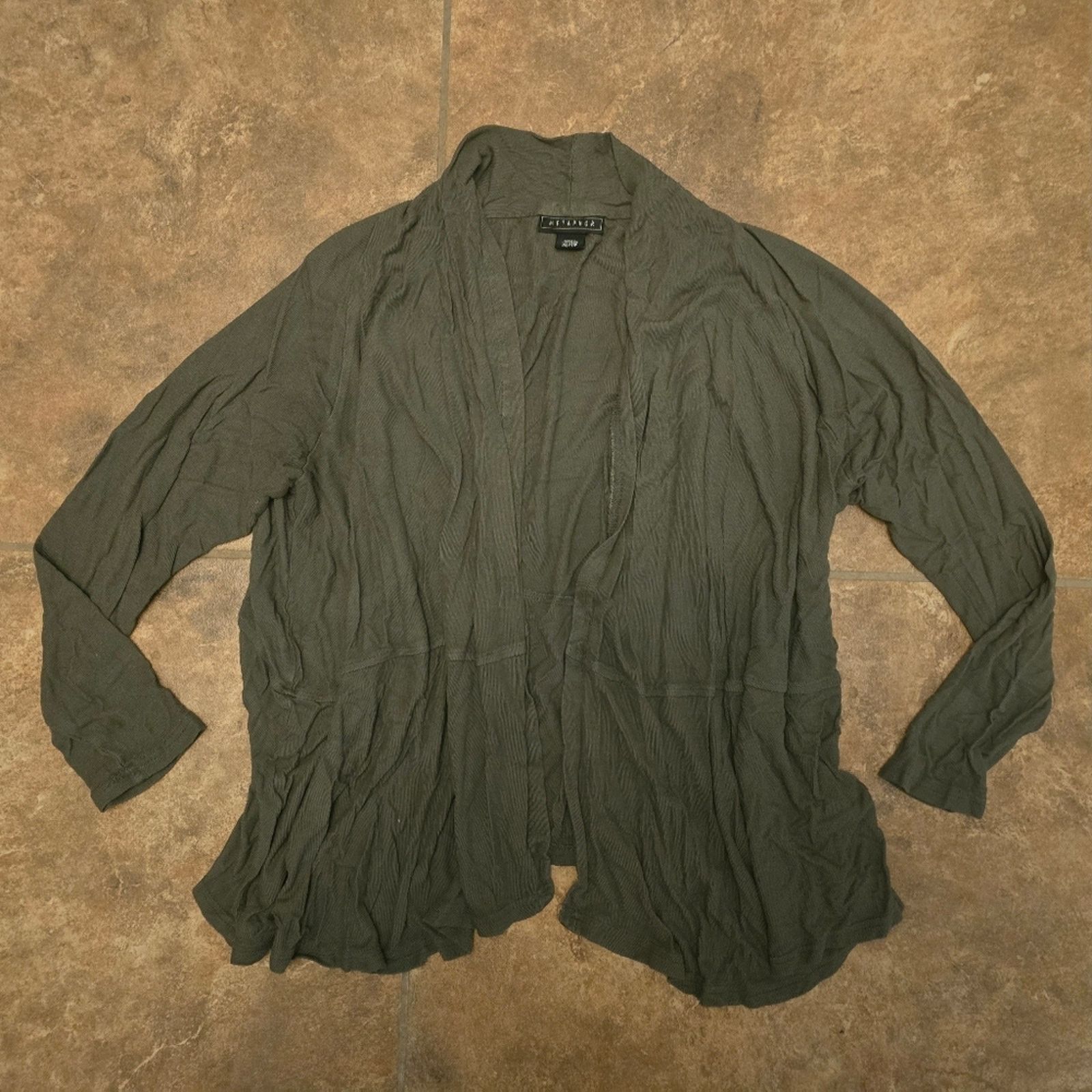 Designer Dark Olive Metaphor Cardigan Long Sleeve Size XL / US 12-14 / IT 48-50 - 1 Thumbnail