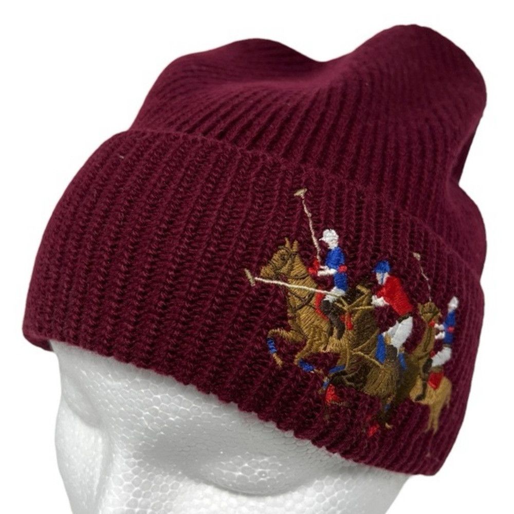 Polo Ralph Lauren × Vintage Embroidered Polo Ralph Lauren Wool Beanie Match Hat Size ONE SIZE - 1 Thumbnail