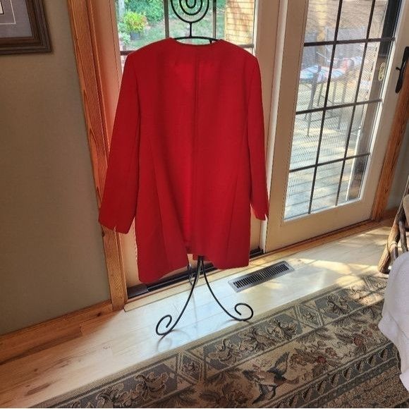 Vintage Tahari Arthur S. Levine Red Lined Sz. 14 Jacket with Pockets Size XL / US 12-14 / IT 48-50 - 2 Thumbnail