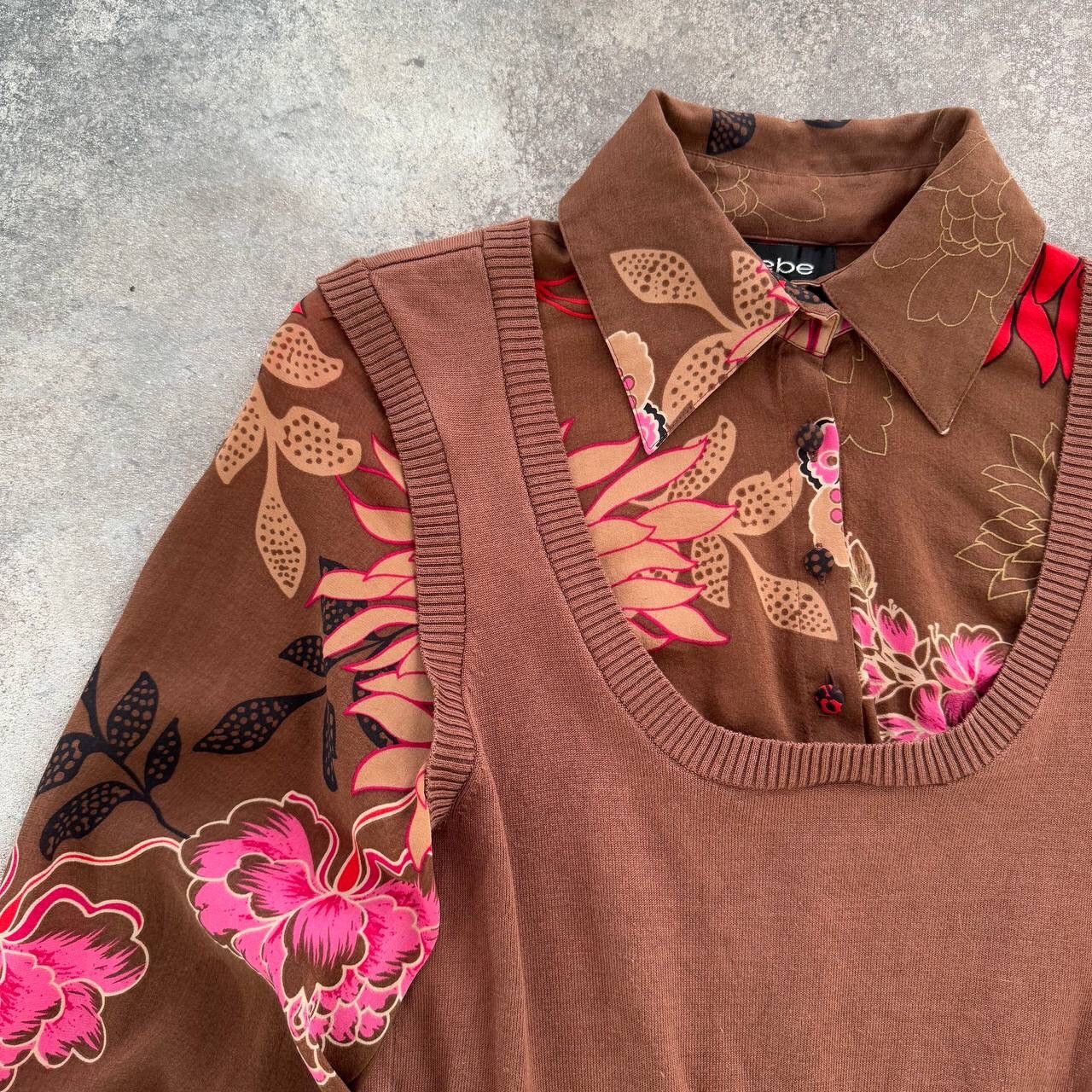 Bebe × Japanese Brand BEBE Y2K Havana Printed Long Sleeve Silk Top Size S / US 4 / IT 40 - 3 Thumbnail