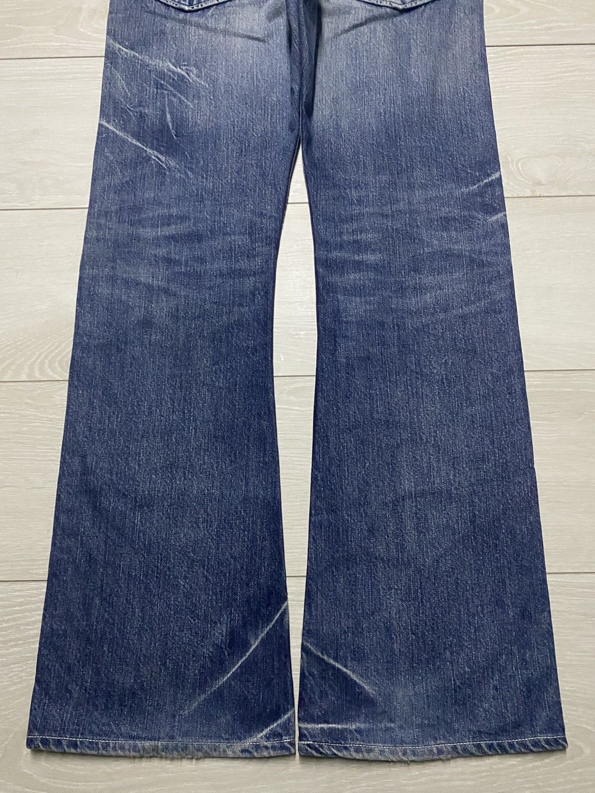 Tornado Mart Vtg Blue Way Made in Nippon Flare Bootcut Distressed Jeans Size US 33 - 6 Thumbnail