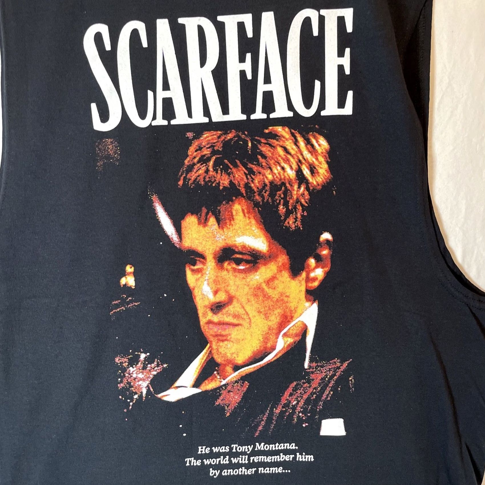 Vintage Scarface Shirt Men XL Movie Tony Montana Black Sleeveless Mad Engine Size US XL / EU 56 / 4 - 3 Thumbnail