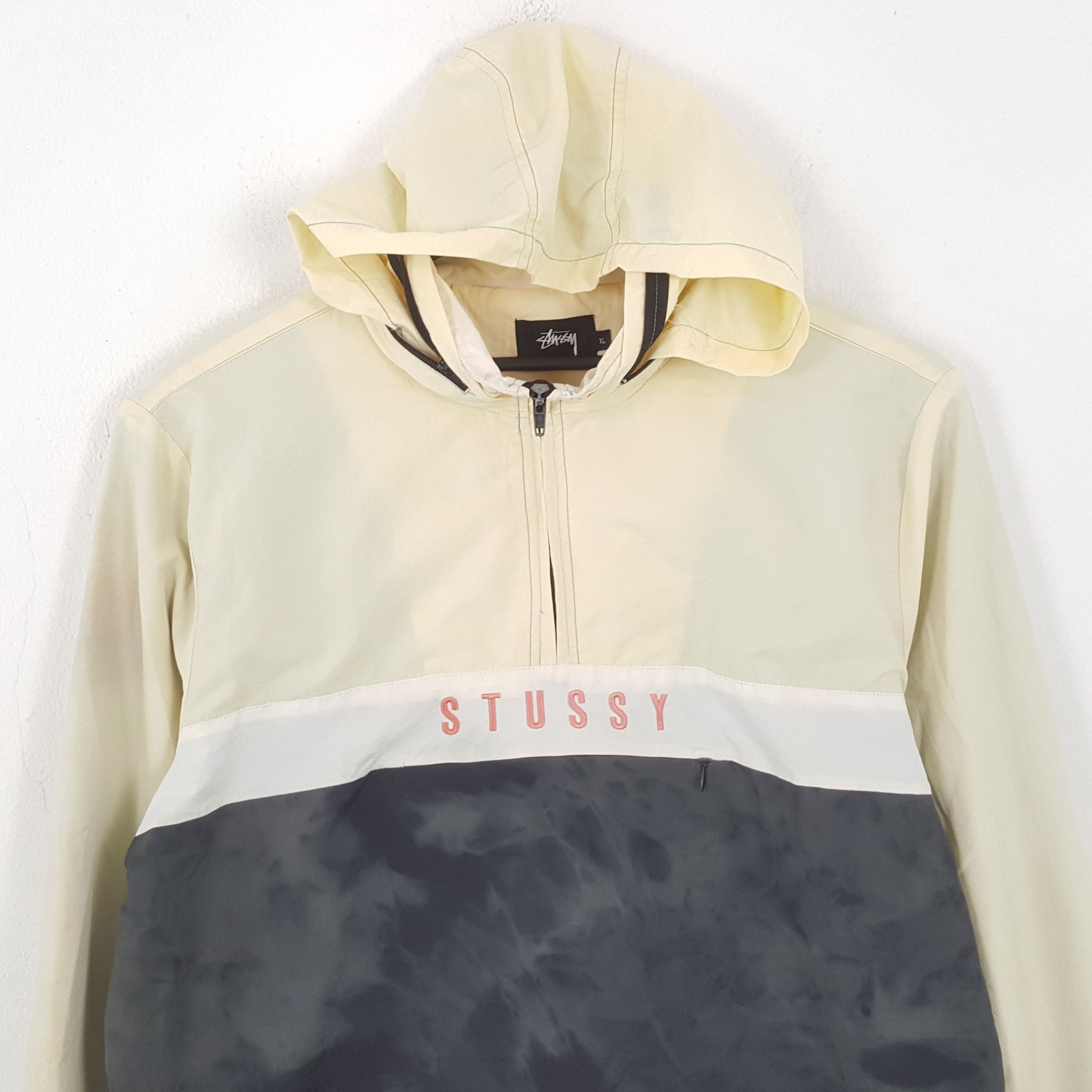 Stussy × Vintage STUSSY Streetwear Custom Art Half Zipper Jacket Hoodies Size US L / EU 52-54 / 3 - 4 Thumbnail