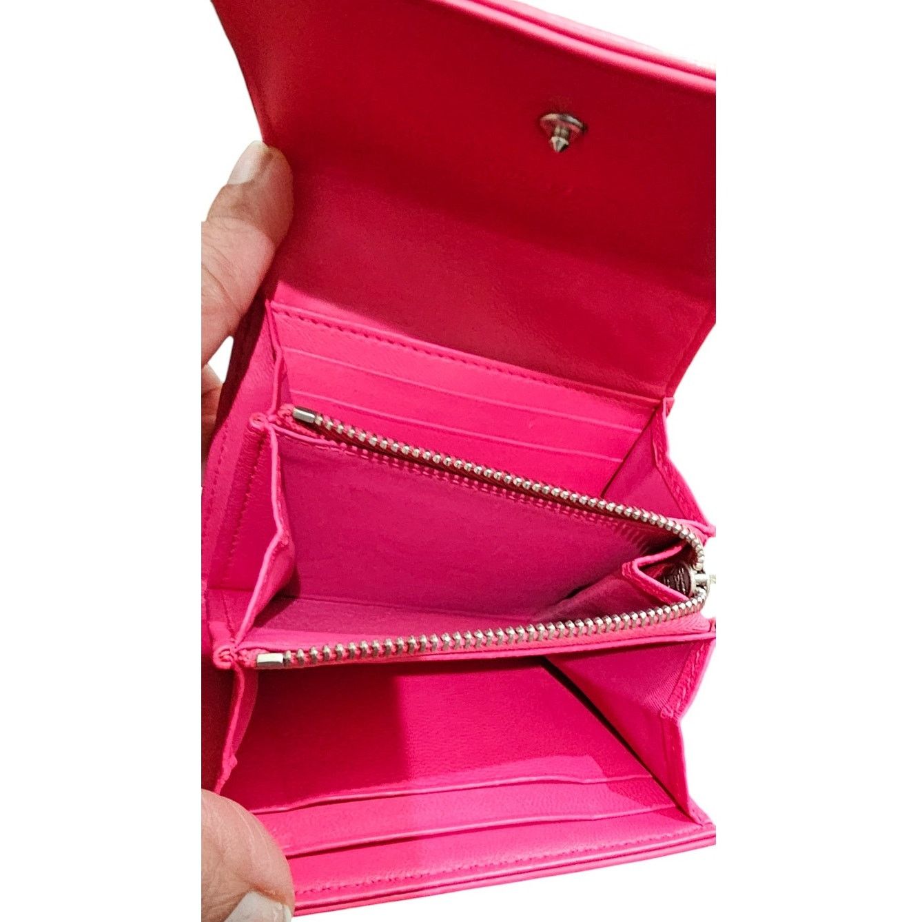 Dior Christian Dior Diorama Trifold Wallet in Pink Leather Size ONE SIZE - 7 Thumbnail