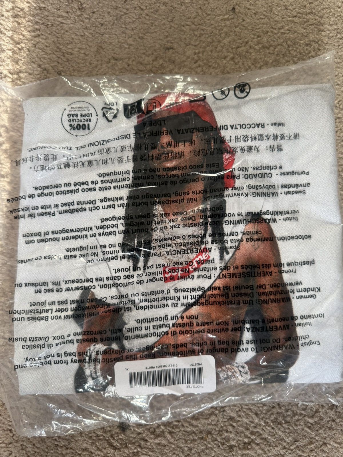 Playboi Carti Supreme fw25 Playboi Carti white tee XXL | Grailed