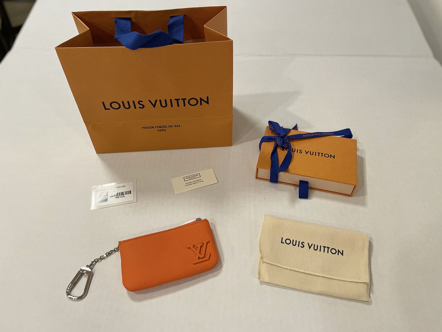 Louis Vuitton Orange Monogram Aerogram Leather LV Logo Pocket Organizer  Wallet