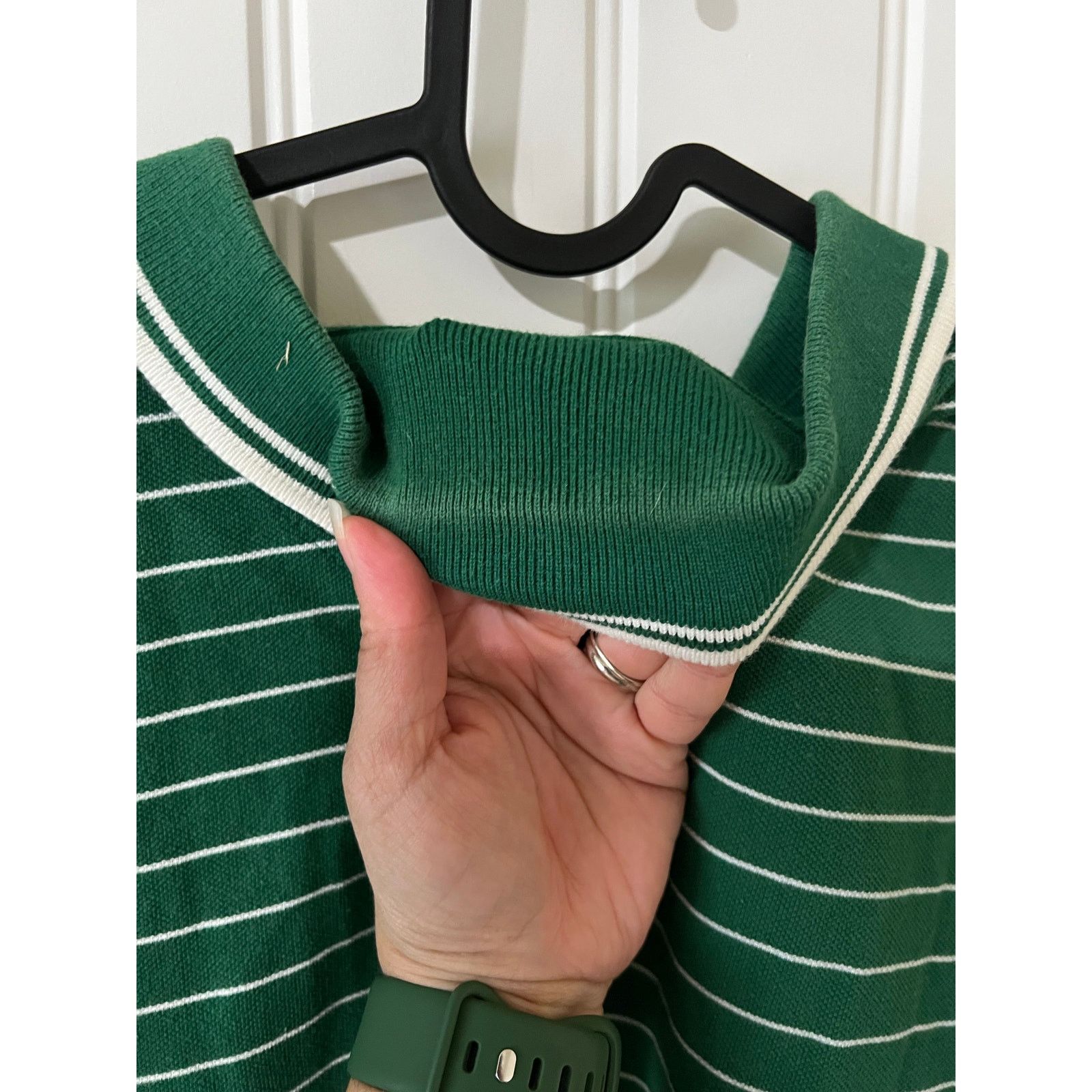 Converse Converse One Star Polo Shirt Green White Striped Vintage Size US L / EU 52-54 / 3 - 14 Thumbnail