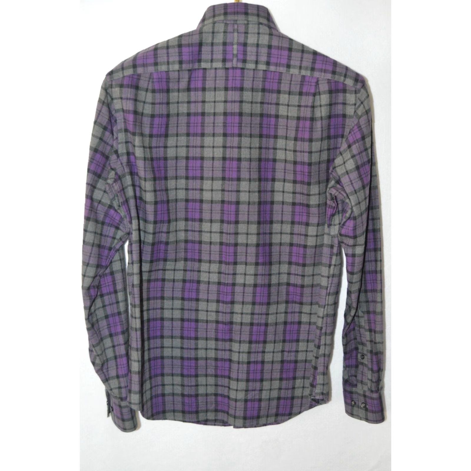 Banana Republic Banana Republic Shirt Men S Purple Gray Plaid Flannel Button-Up Casual Professional Workwear Size US S / EU 44-46 / 1 - 2 Thumbnail