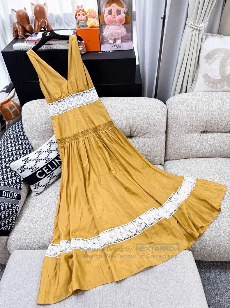 Dior Dior Lace stitching silk dress Size XS / US 0-2 / IT 36-38 - 3 Thumbnail