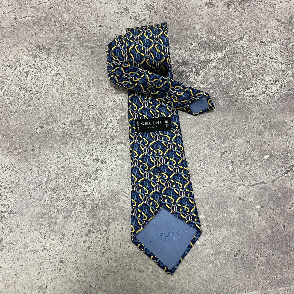 Celine Vintage 90s Celine monogram tie Silk Spain y2k luxury hype Size ONE SIZE - 4 Thumbnail