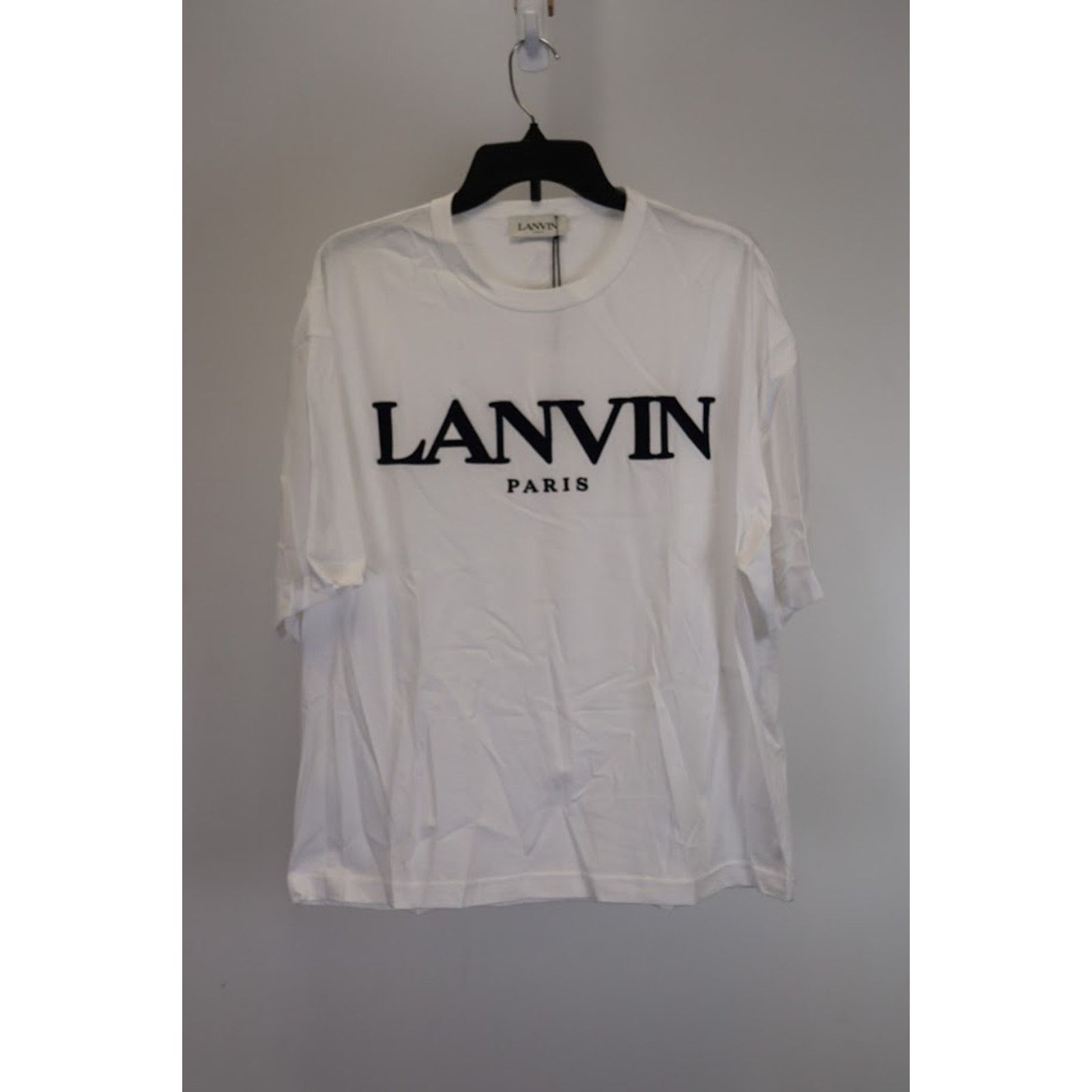 Lanvin o1rshd1 Embroidered Oversize T-Shirt in Optic White Size US XL / EU 56 / 4 - 1 Thumbnail