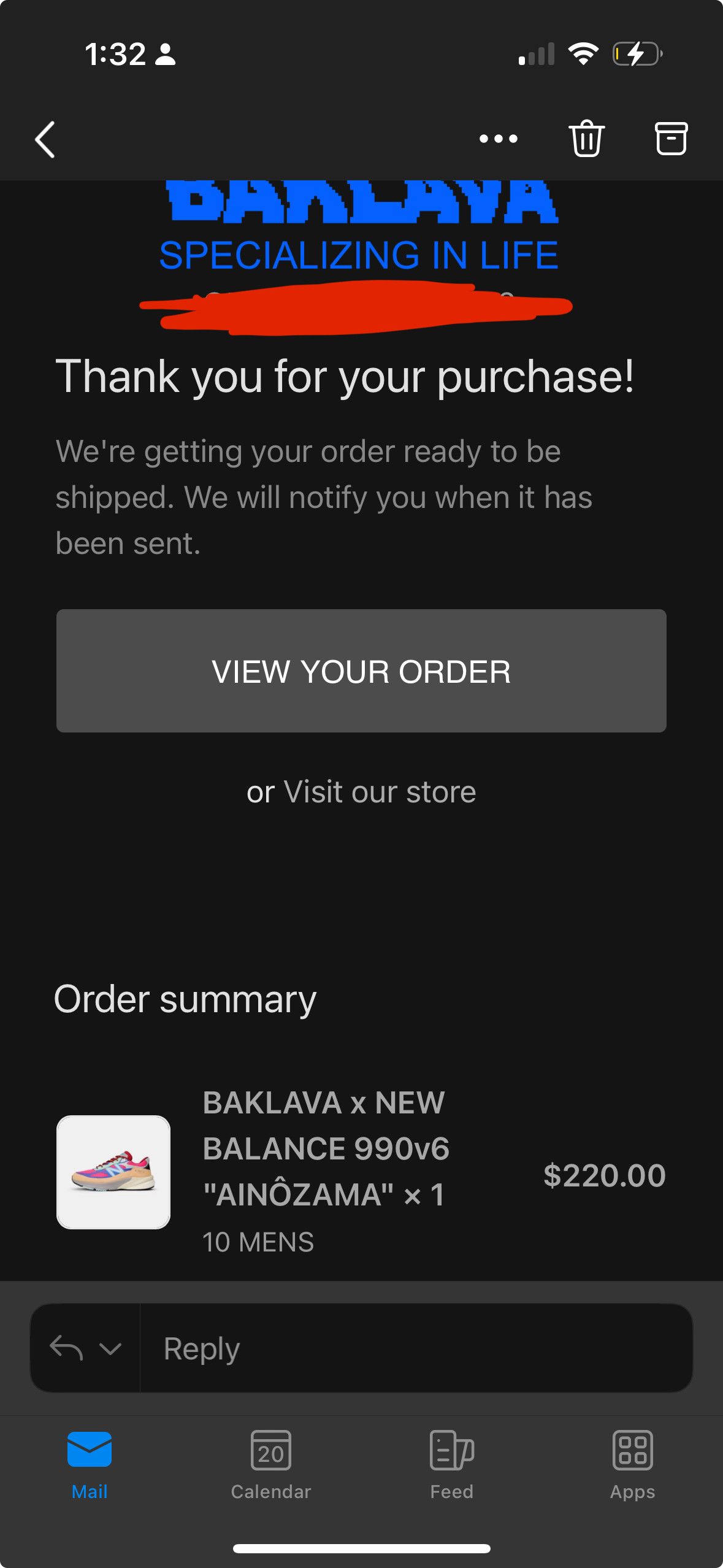 Action Bronson BAKLAVA x NEW BALANCE 990v6 "AINÔZAMA" Size US 10 / EU 43 - 5 Thumbnail