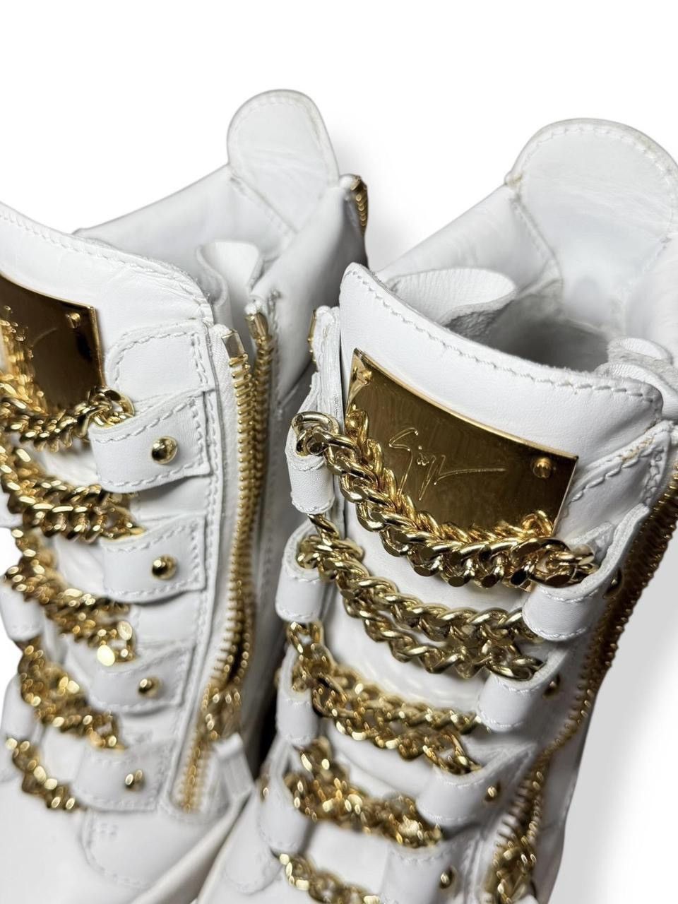 Giuseppe Zanotti Giuseppe Zanotti Gold Chain Design Pump Wedge Sneakers Size US 7.5 / IT 37.5 - 5 Thumbnail