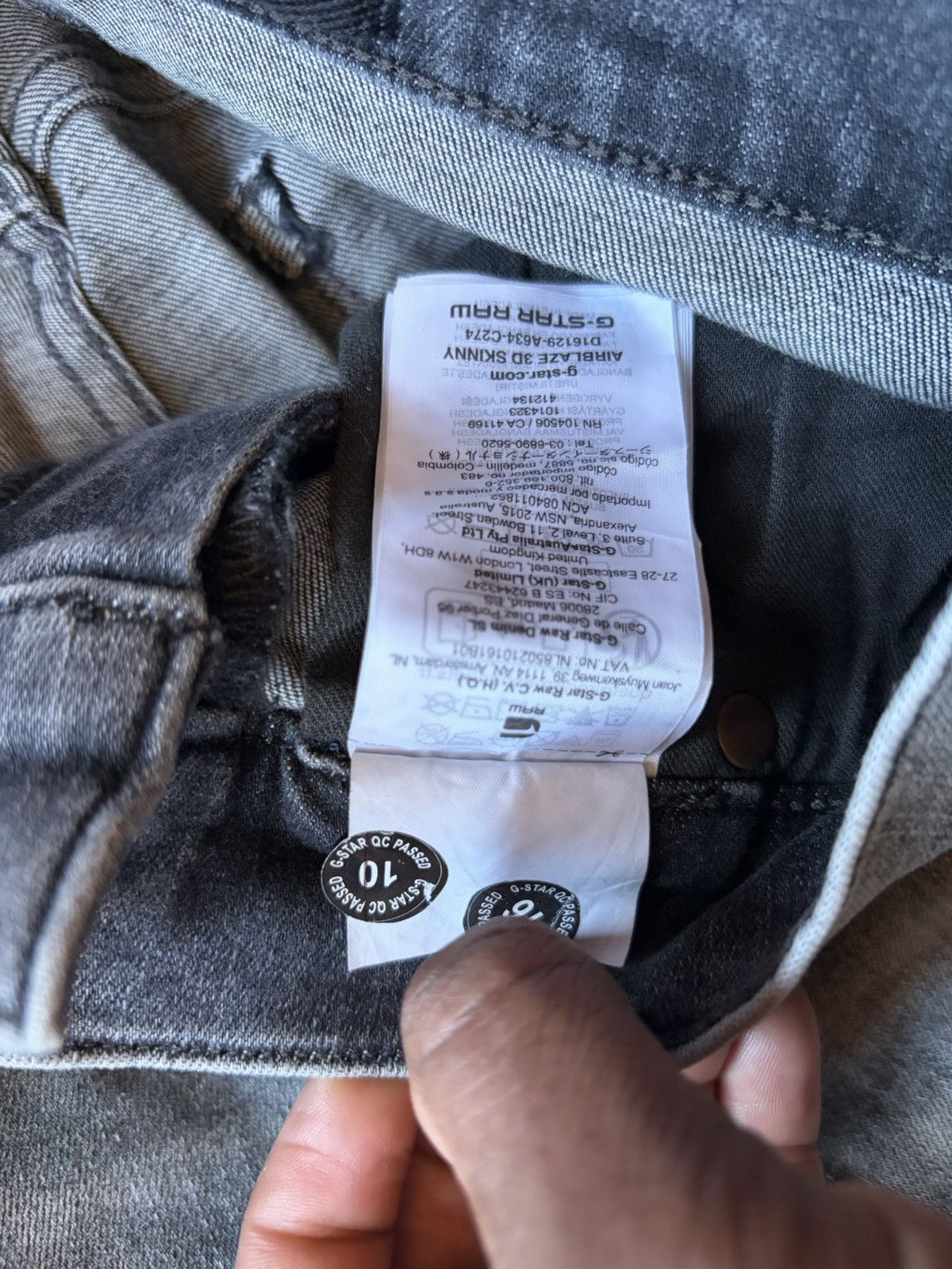 G-Star G-Star RAW Airblaze 3D Skinny Jeans Grey 30x32 Size US 30 / EU 46 - 11 Thumbnail