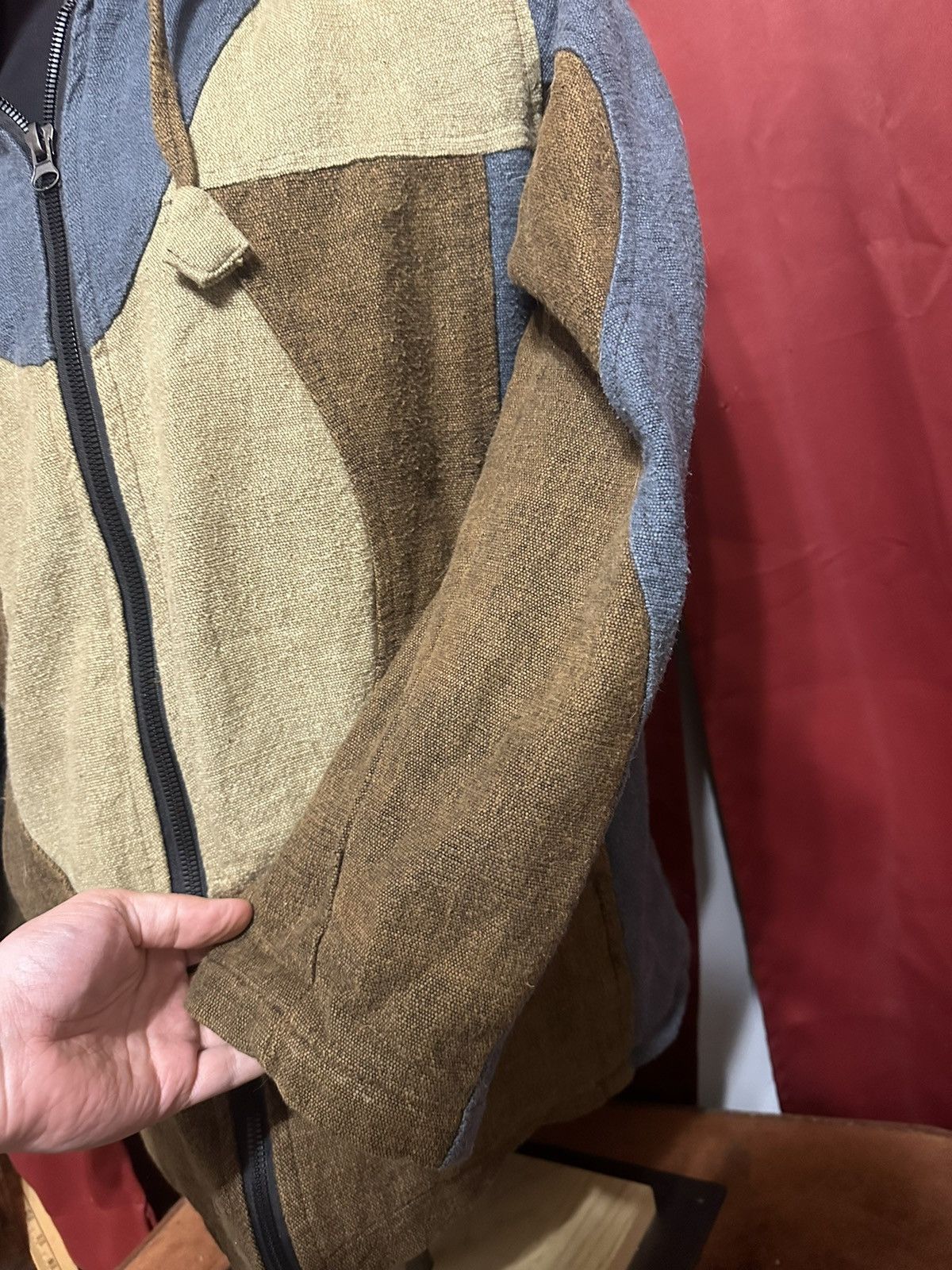 Handmade × Vintage Patchwork Zip Up Jacket Handmade Boho Earth Tonal Grail Size US L / EU 52-54 / 3 - 4 Thumbnail
