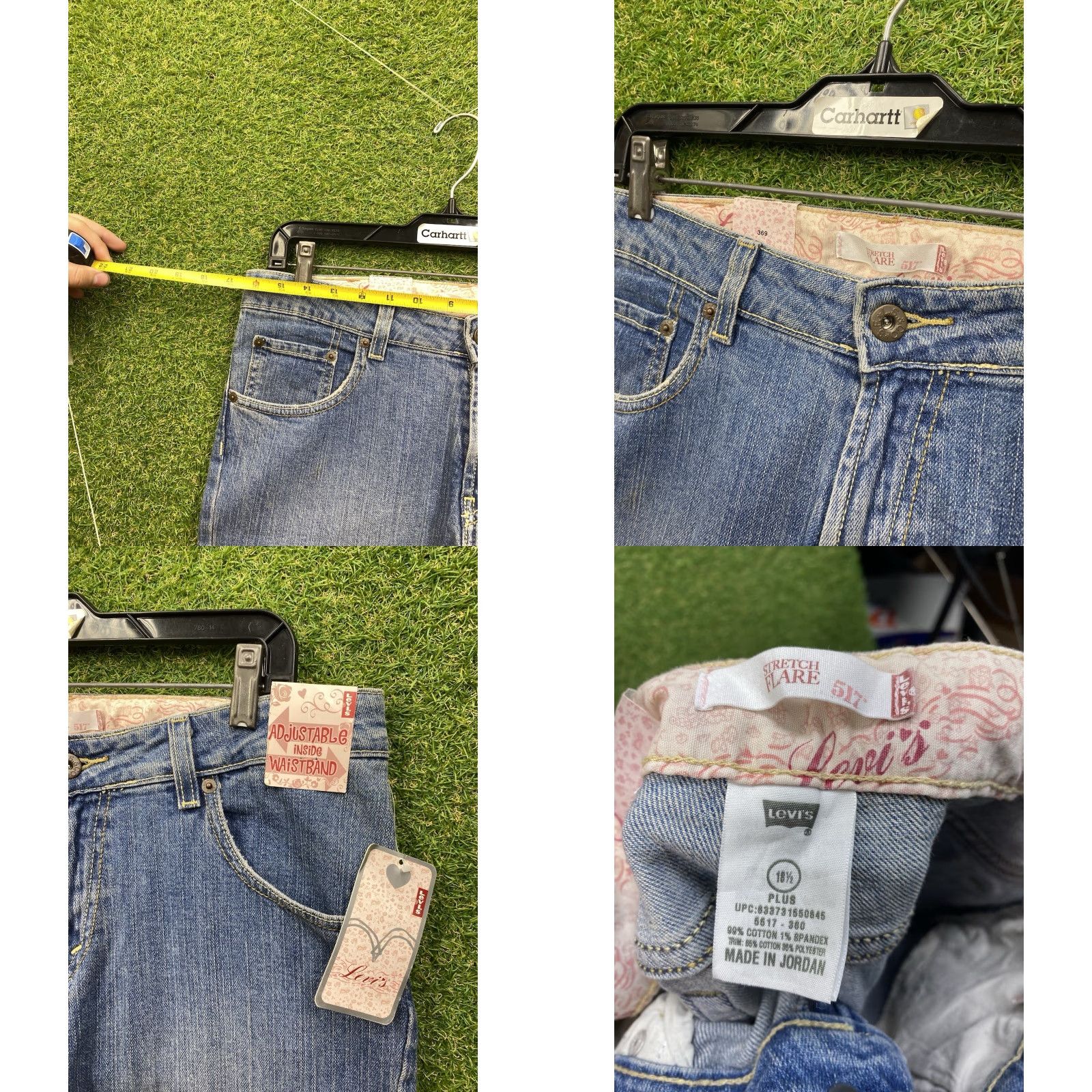 Levi's VINTAGE Levi's 517 Jeans Womens 18.5 PLUS Flare Stretch Light Whisker Fade NWT 5-Pocket Denim Blue Jeans Womens Plus 90s Flared Stretch Size 40" / US 18 - 8 Thumbnail