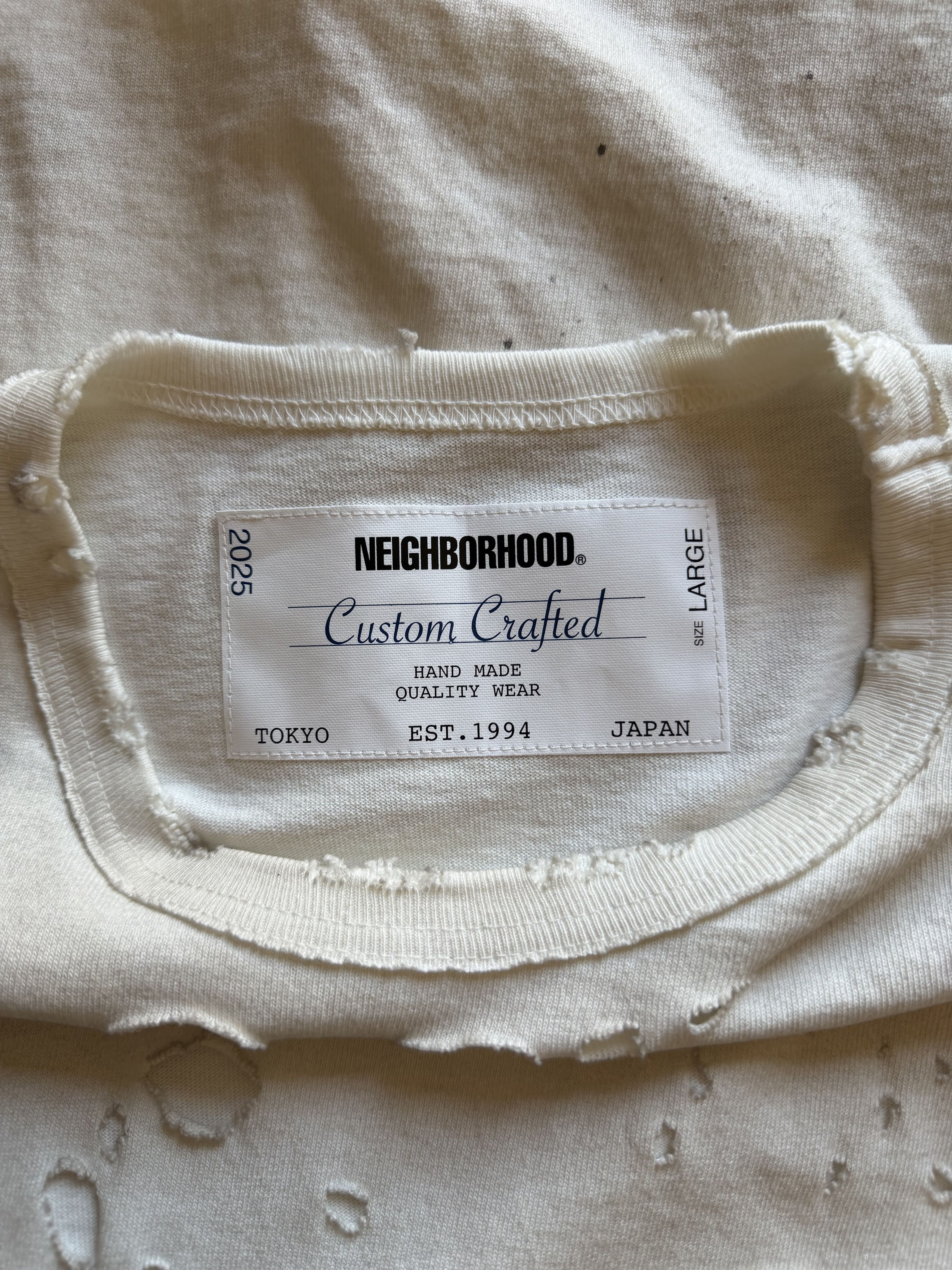 Neighborhood Neighborhood Savage Distressed Tee in White Size US L / EU 52-54 / 3 - 8 Thumbnail