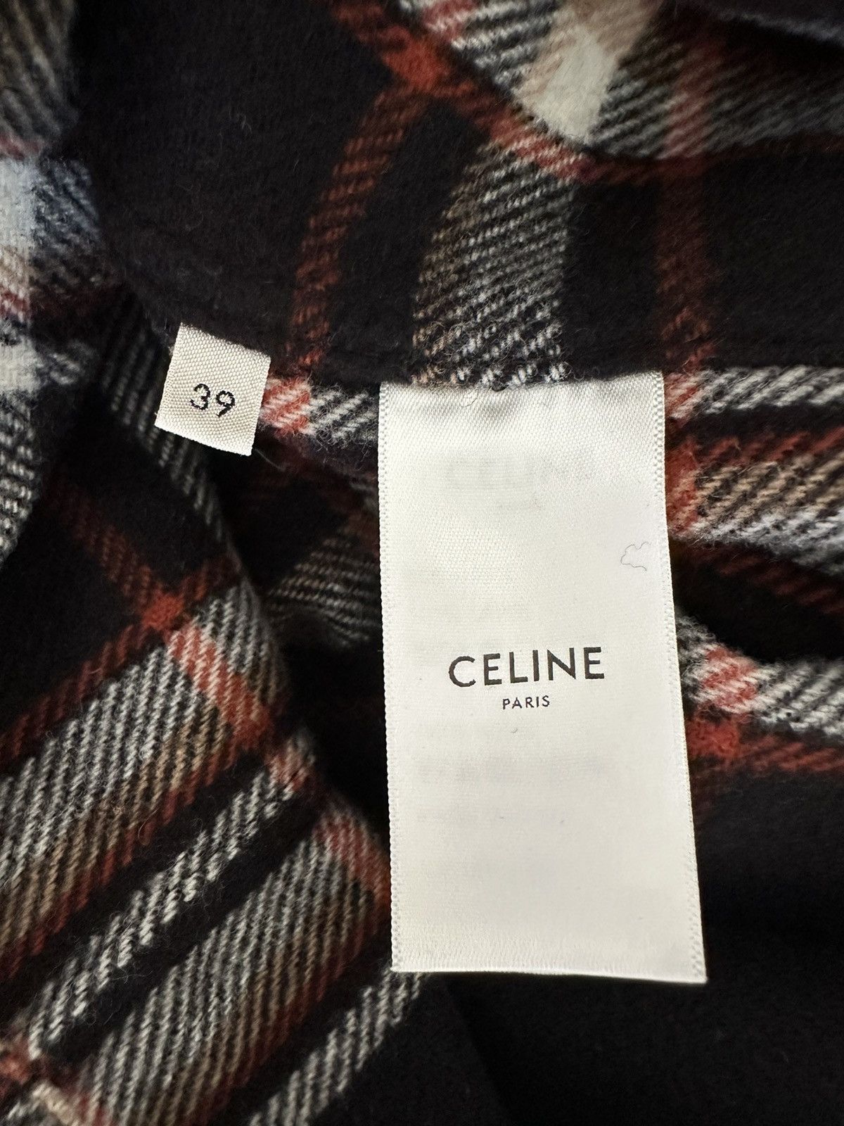 Celine × Hedi Slimane Celine black red white flannel shirt jacket 39 like new Hedi Size US L / EU 52-54 / 3 - 22 Thumbnail