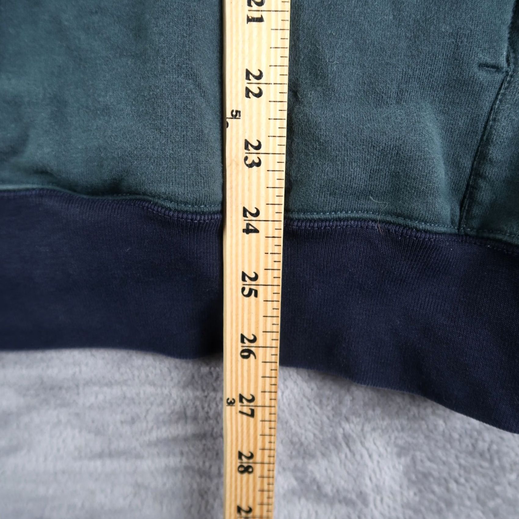 Uniqlo VINTAGE Uniqlo Hoodie Mens XL Blue Green Two Tone Sweatshirt French Terry Cotton Size US XL / EU 56 / 4 - 5 Thumbnail