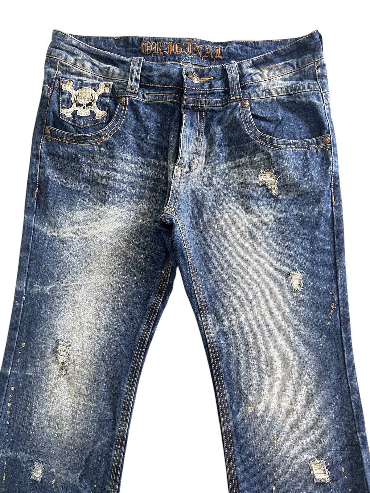 Japanese Brand × Vintage Vintage Japanese Distressed Denim Skull Patches Jeans Size US 35 - 2 Thumbnail
