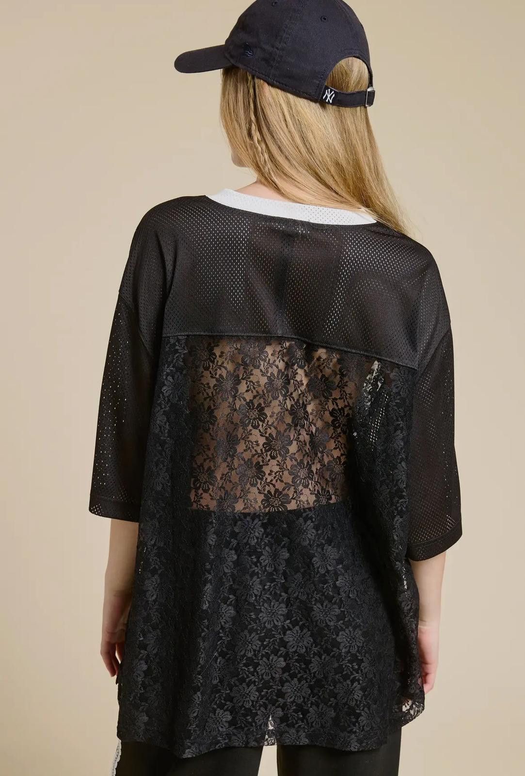 Other Sporty Chic Lace Number 85 Graphic Jersey Top Size L / US 10 / IT 46 - 8 Thumbnail